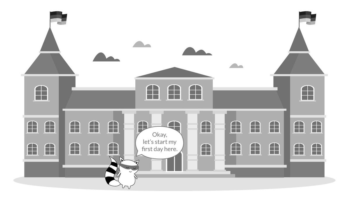 Character starting his studies in a German university