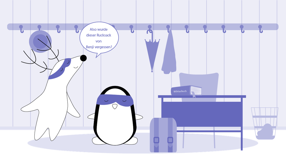 Iggy says to Pocky, “So, this backpack is forgotten by Benji?”