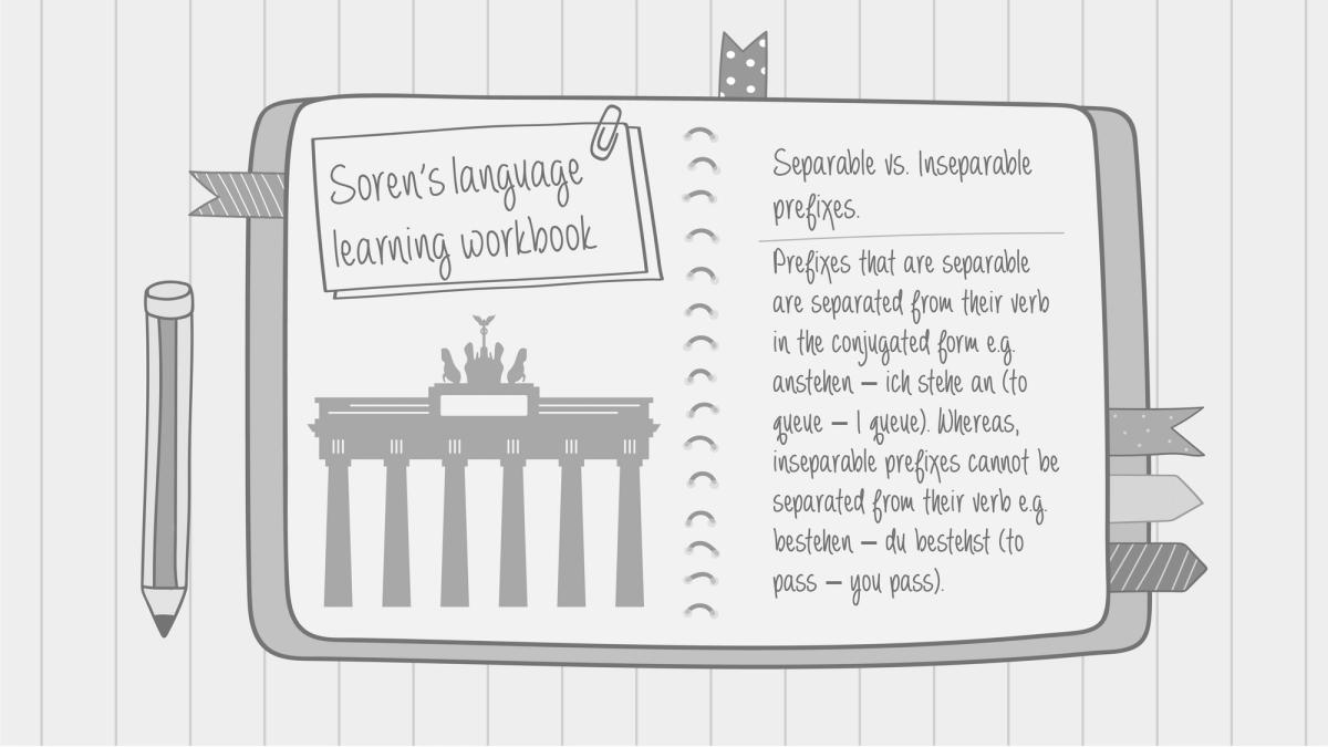 On another page, Soren has “Separable vs. Inseparable prefixes.”