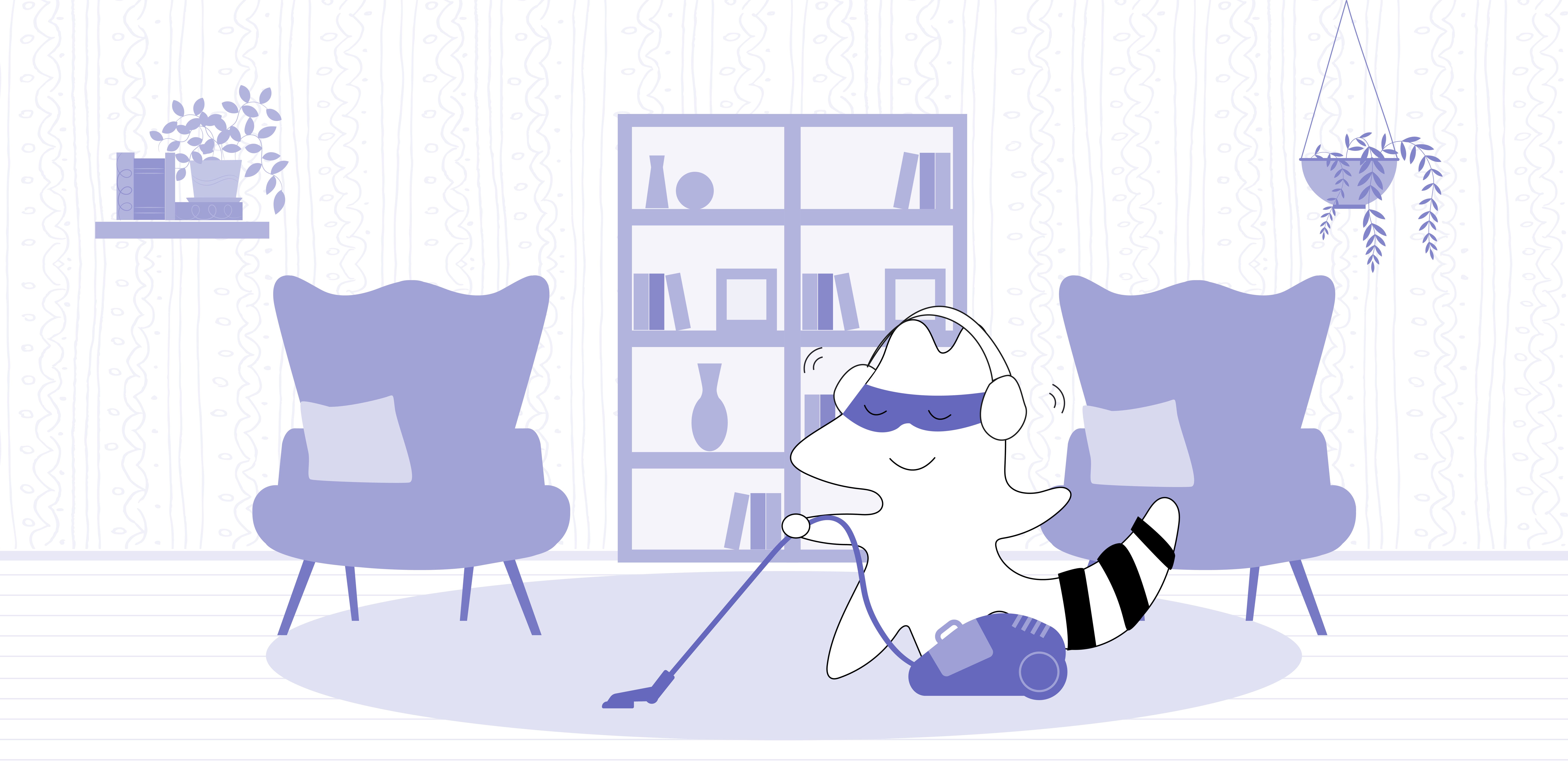 Iggy’s vacuuming the room, listening to the News in Slow French podcast in headphones.
