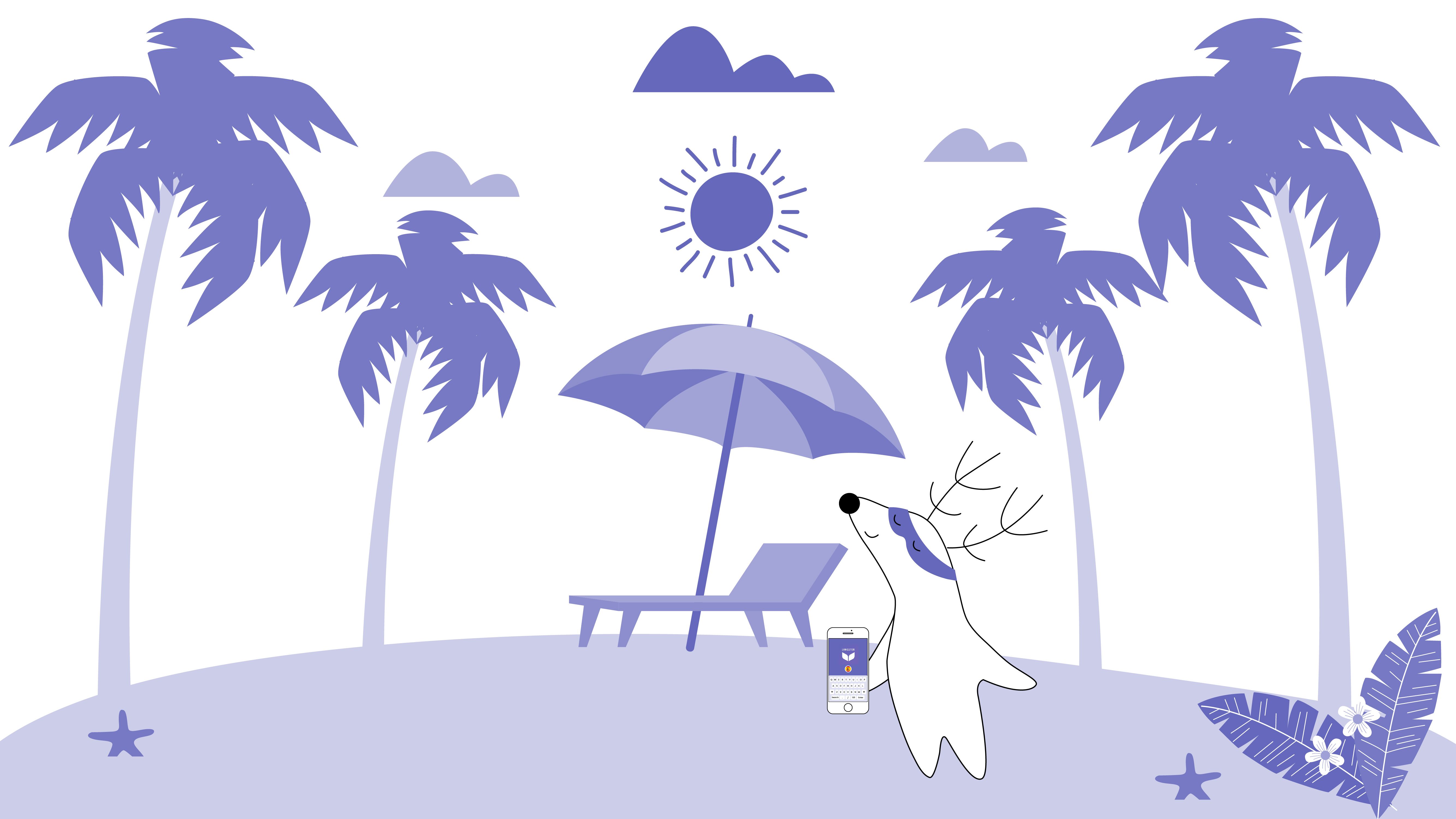 Soren is using Langster to learn Spanish from the beach.