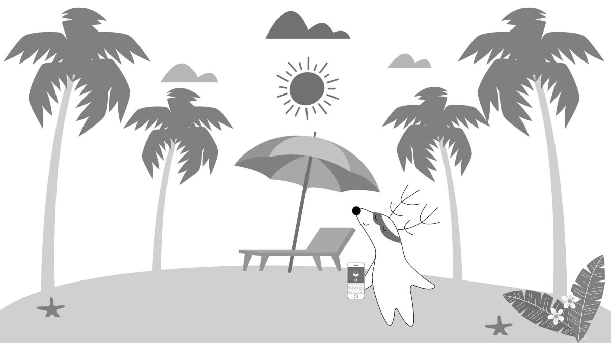 Soren is using Langster to learn Spanish from the beach.