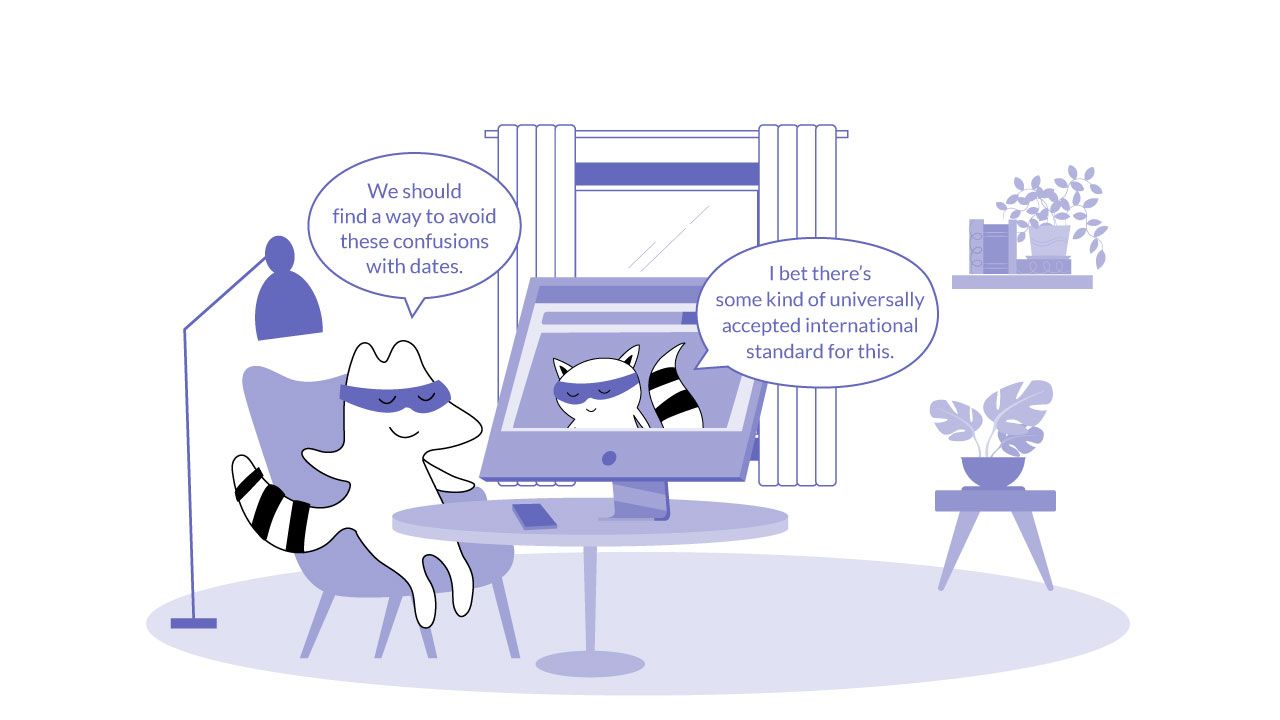 Characters talking about dates in English