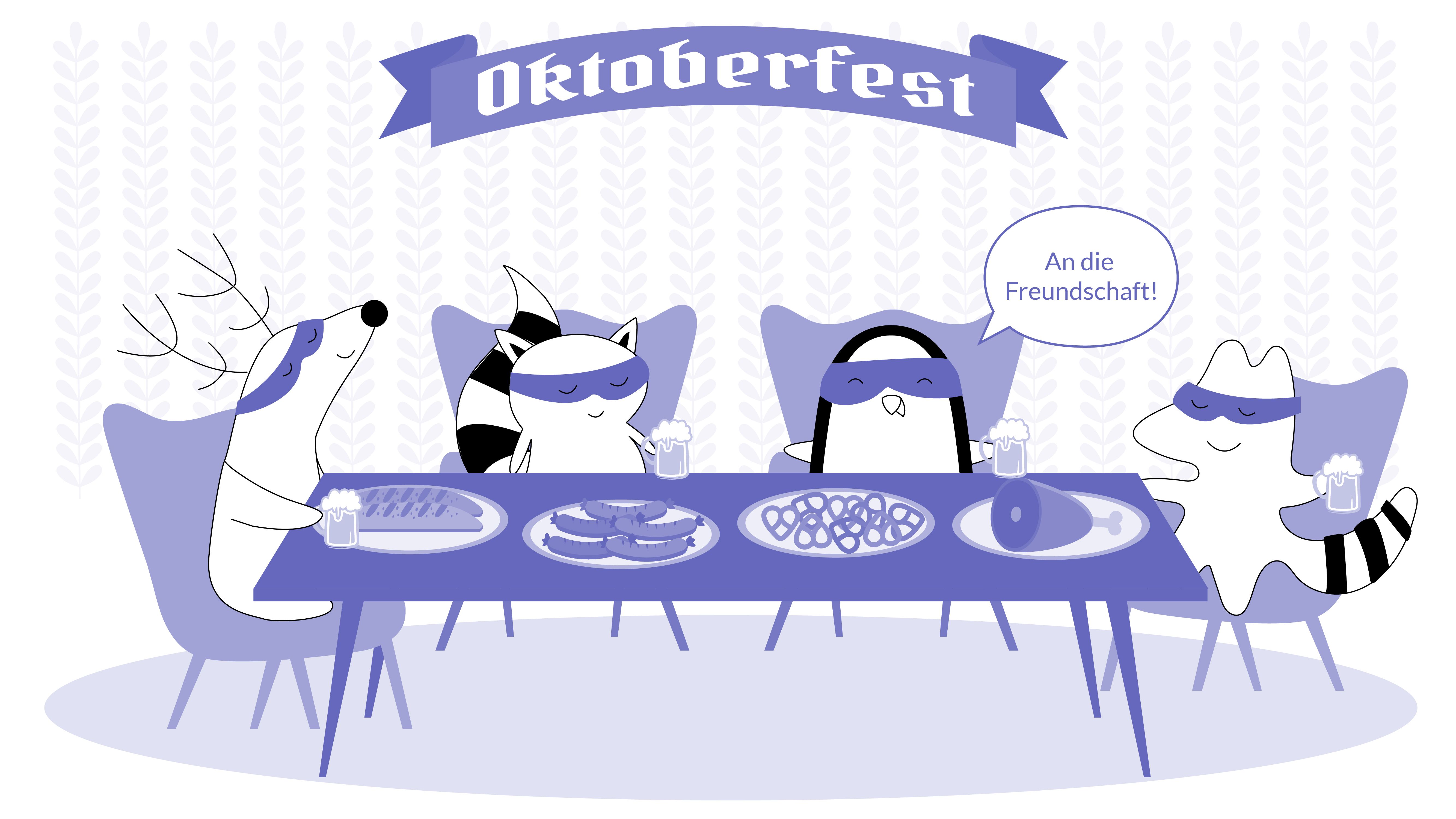 Soren, Iggy, Pocky, and Benji are still at Oktoberfest, they’re drinking beers at the table, Benji toasts to their friendship, saying, “An die Freundschaft!”