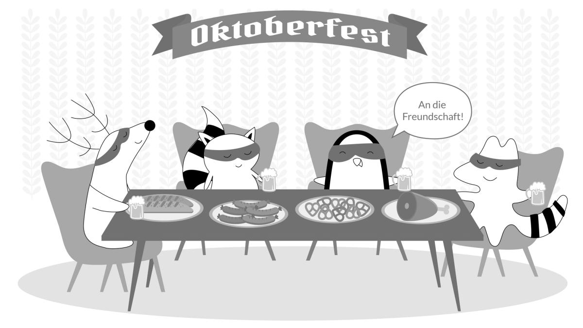 Soren, Iggy, Pocky, and Benji are still at Oktoberfest, they’re drinking beers at the table, Benji toasts to their friendship, saying, “An die Freundschaft!”