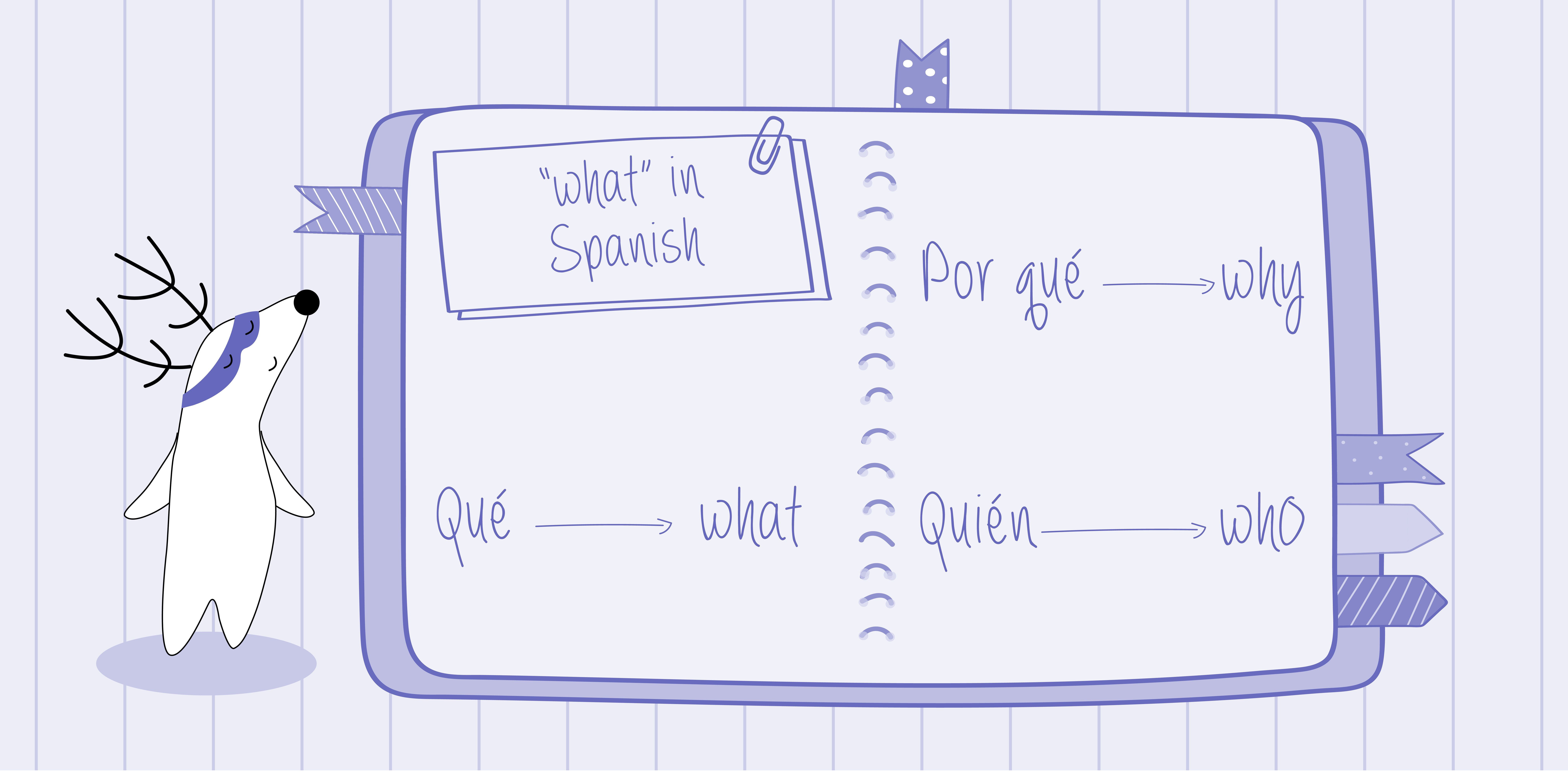 A screenshot of Soren’s notebook, where he noted the following Spanish question words and their English equivalents: 