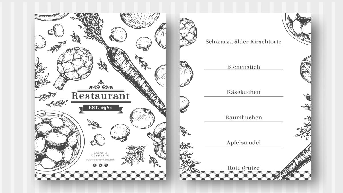 A close up of Soren looking at a German dessert menu.