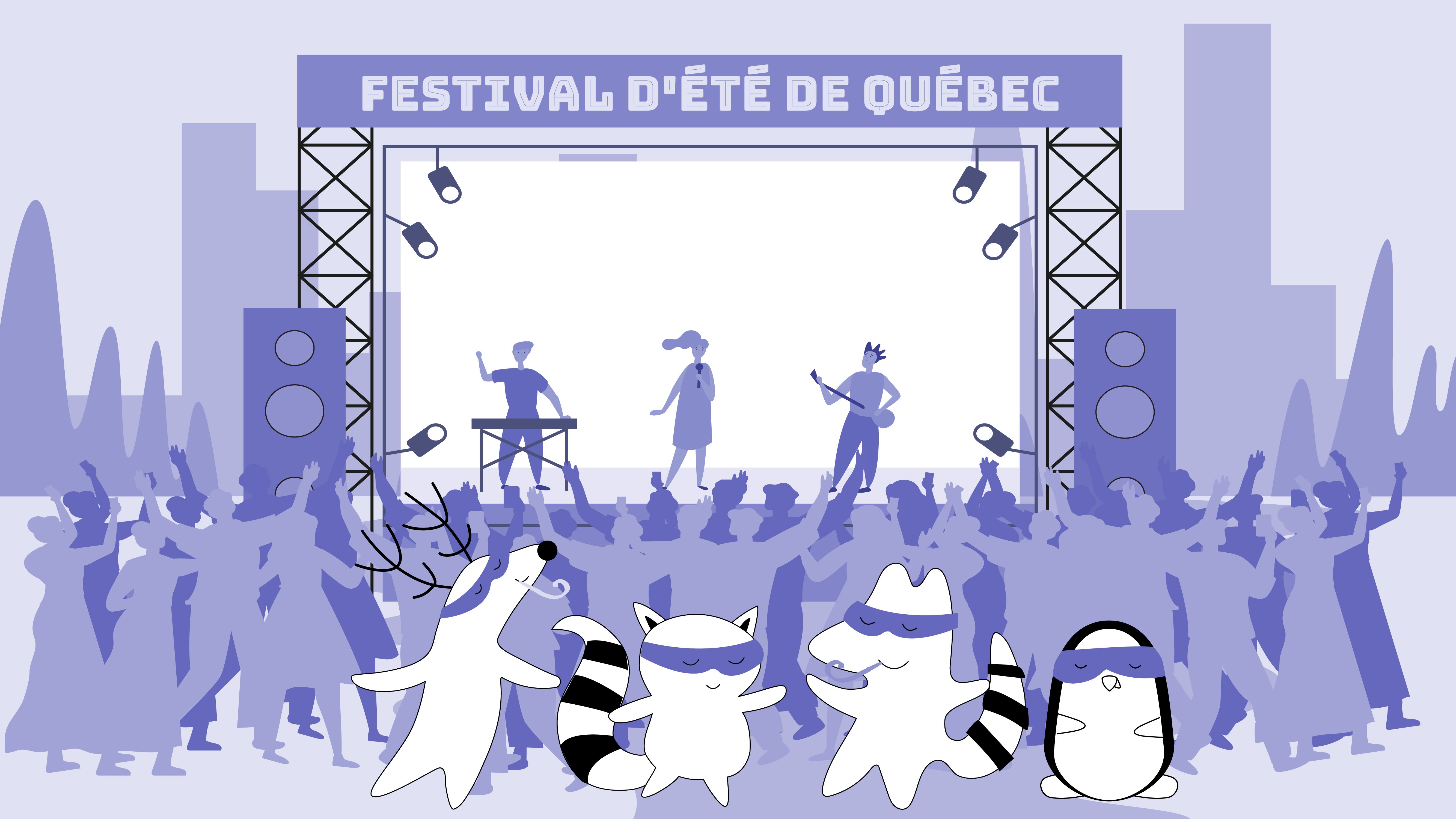  Soren, Iggy, Pocky, and Benji are dancing at the Festival d'été de Québec.