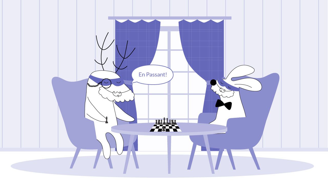 Two old characters playing chess