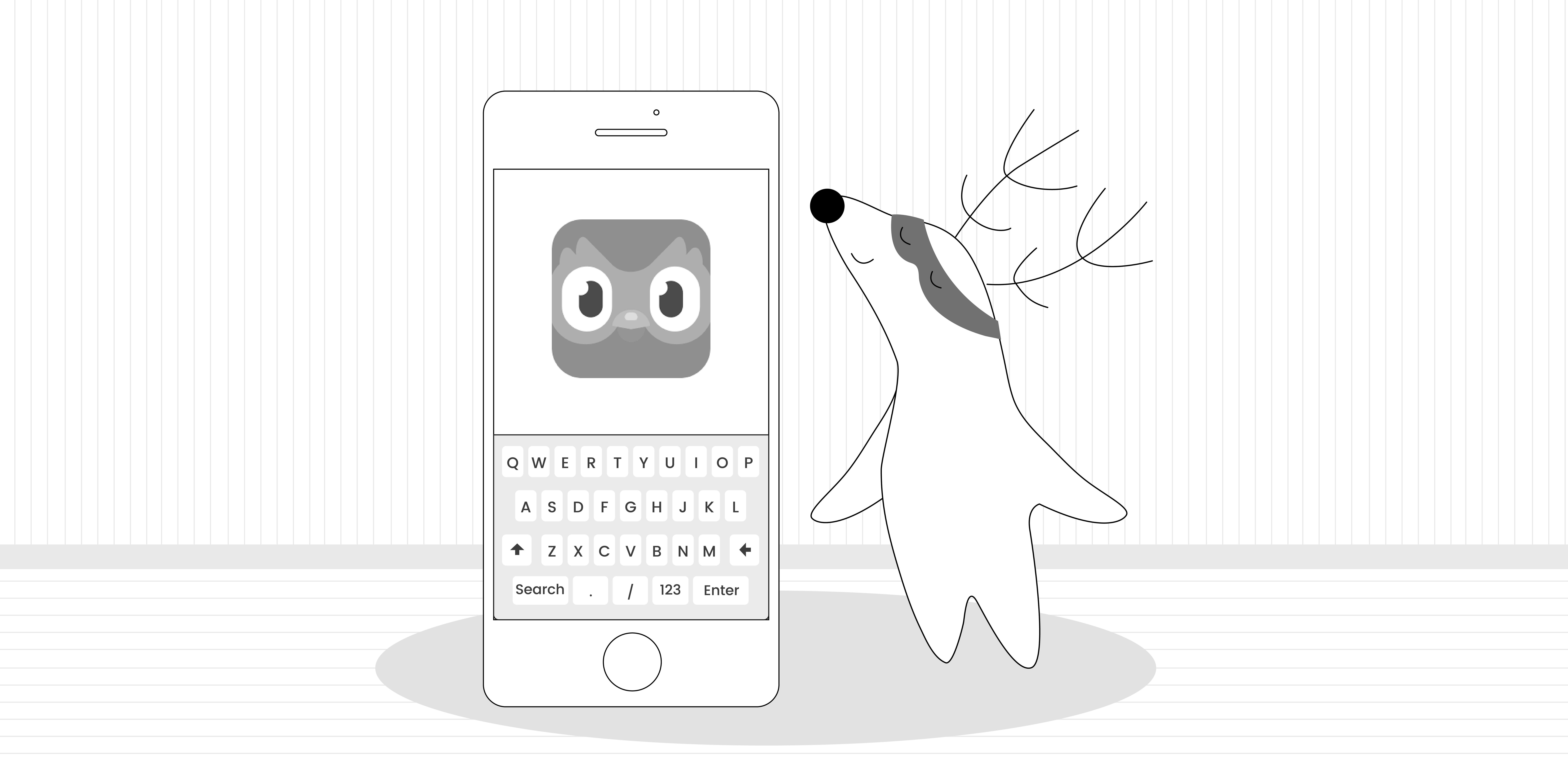 Soren downloads the Duolingo app.