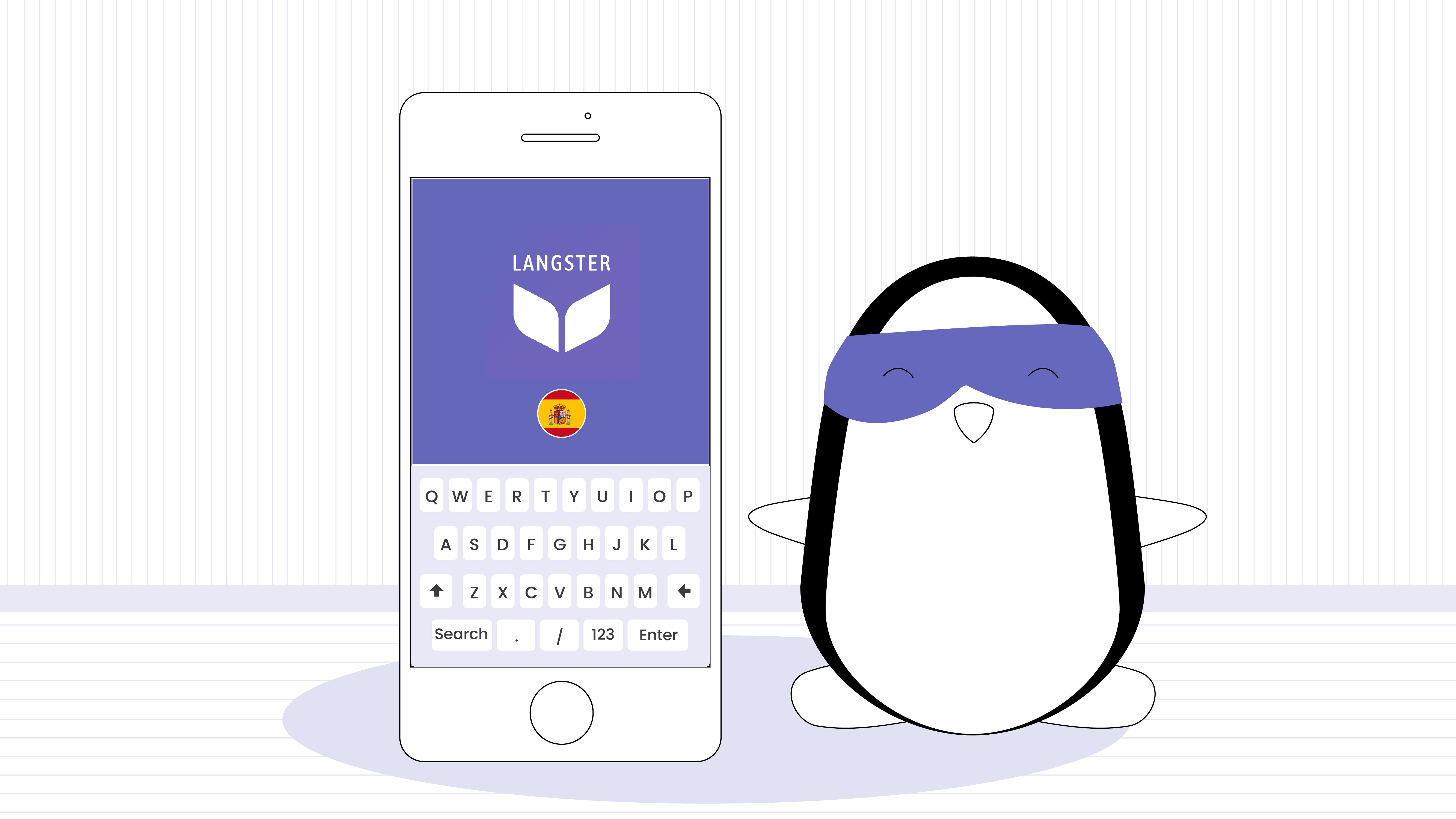 Pocky is learning Spanish using the Langster app.