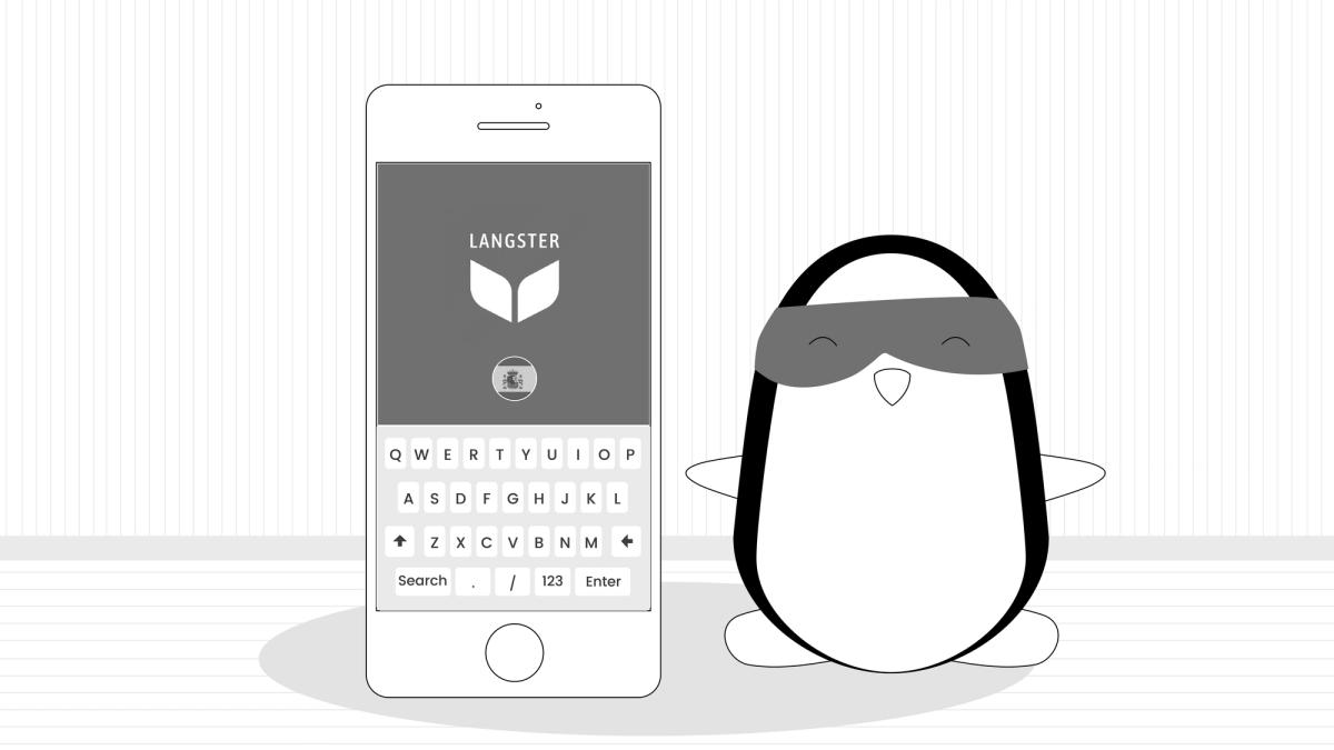 Pocky is learning Spanish using the Langster app.