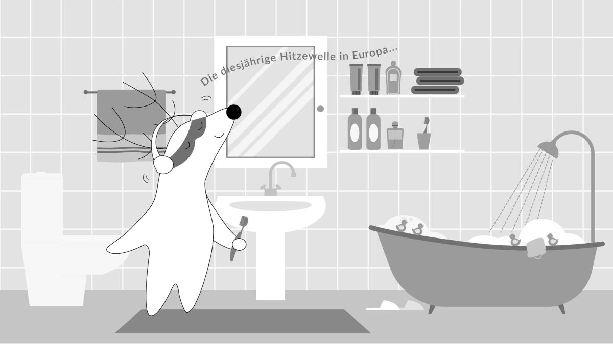 Soren listens to a German podcast while brushing his teeth before bed.