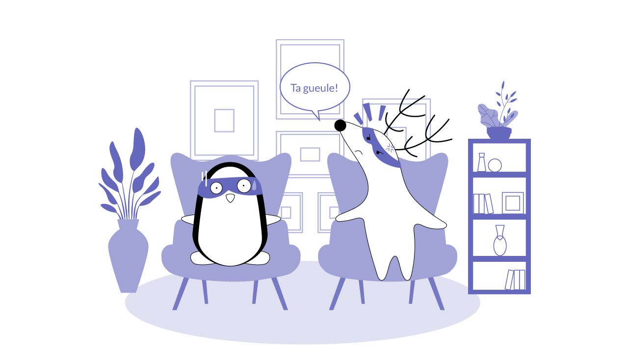 Two characters arguing