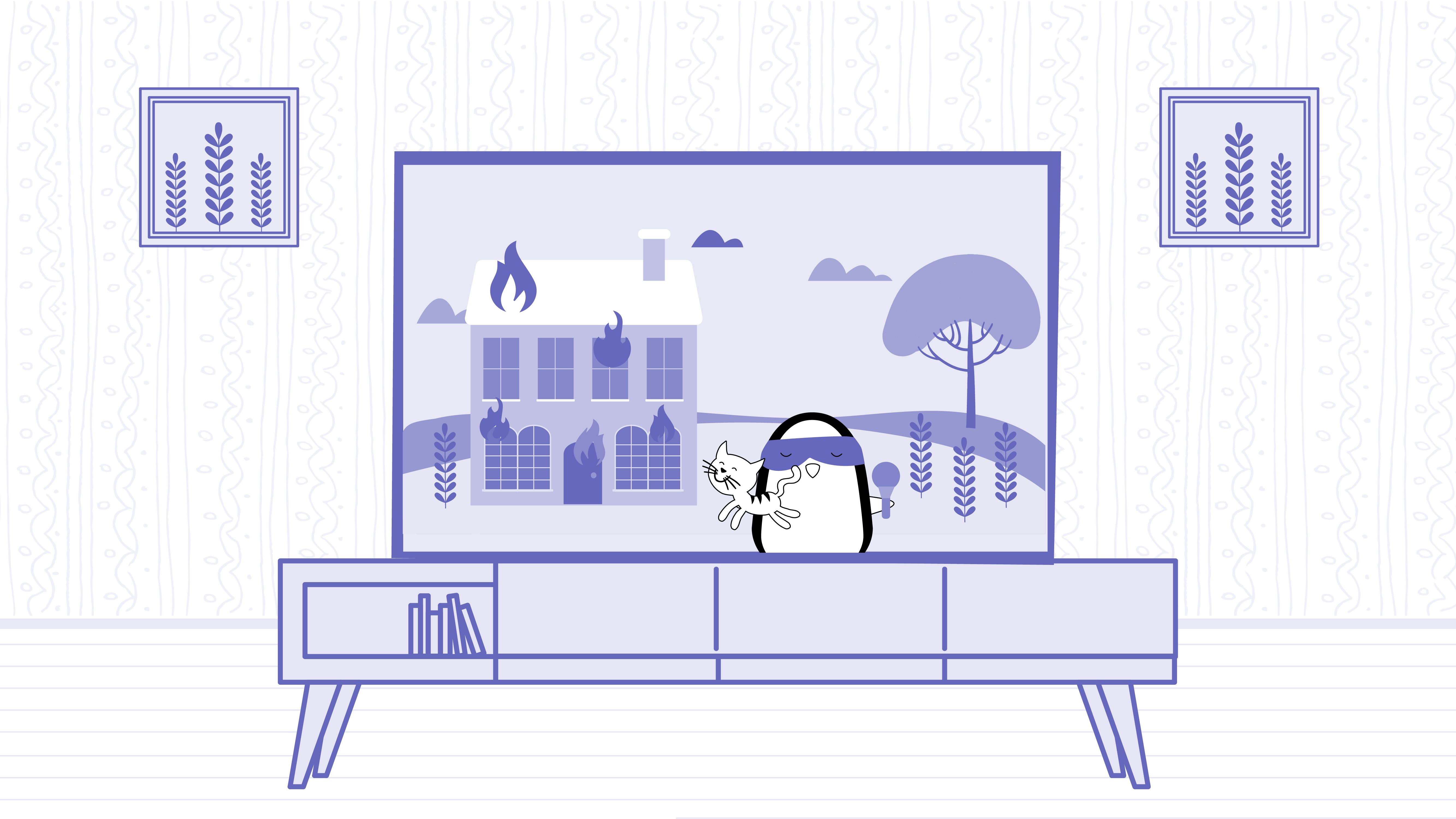 Pocky as a news presenter, elegant and with a microphone in hand.