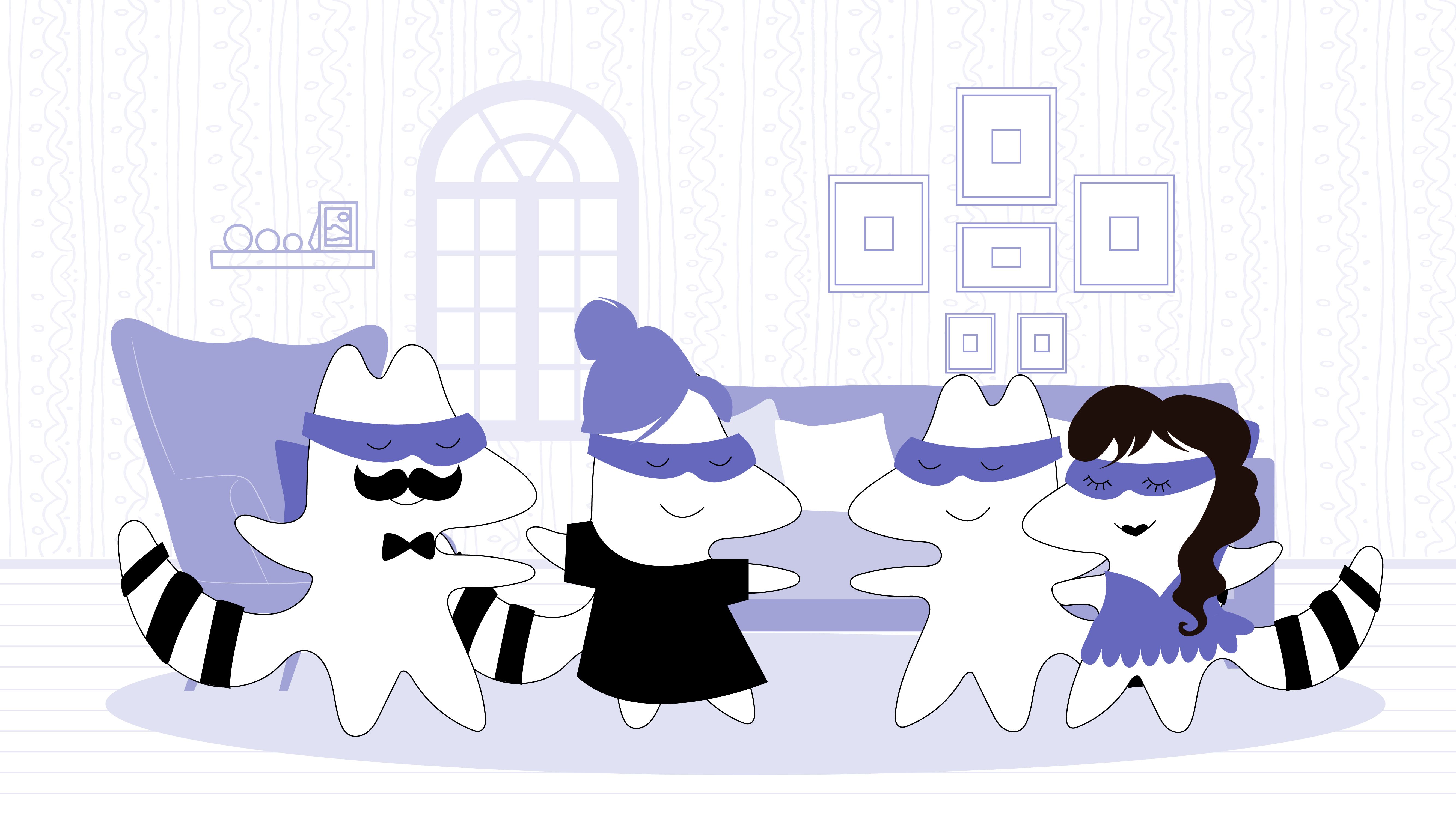 A character from the first picture presenting their date to their parent