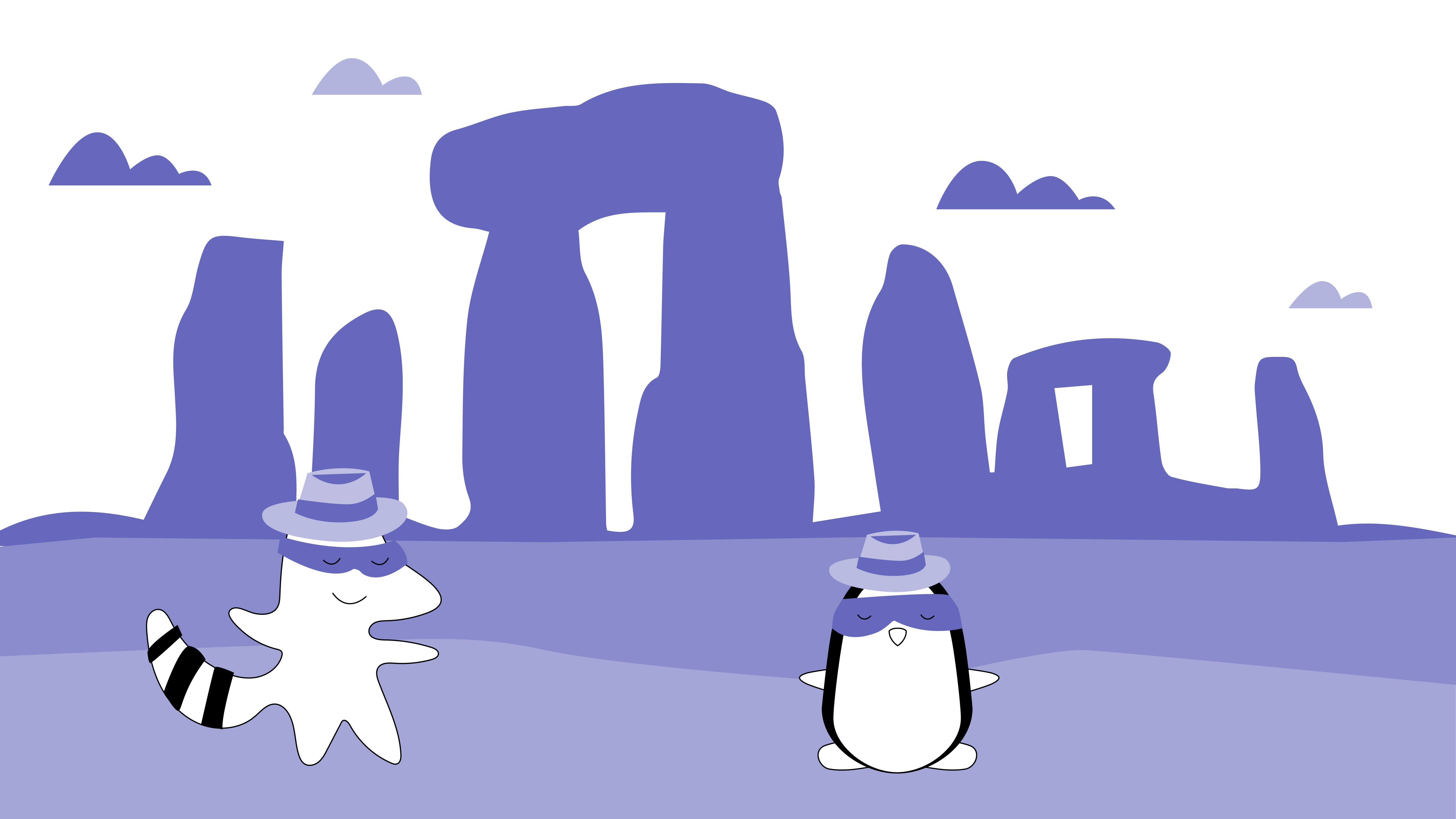 Iggy and Pocky are visiting Stonehenge in the UK.