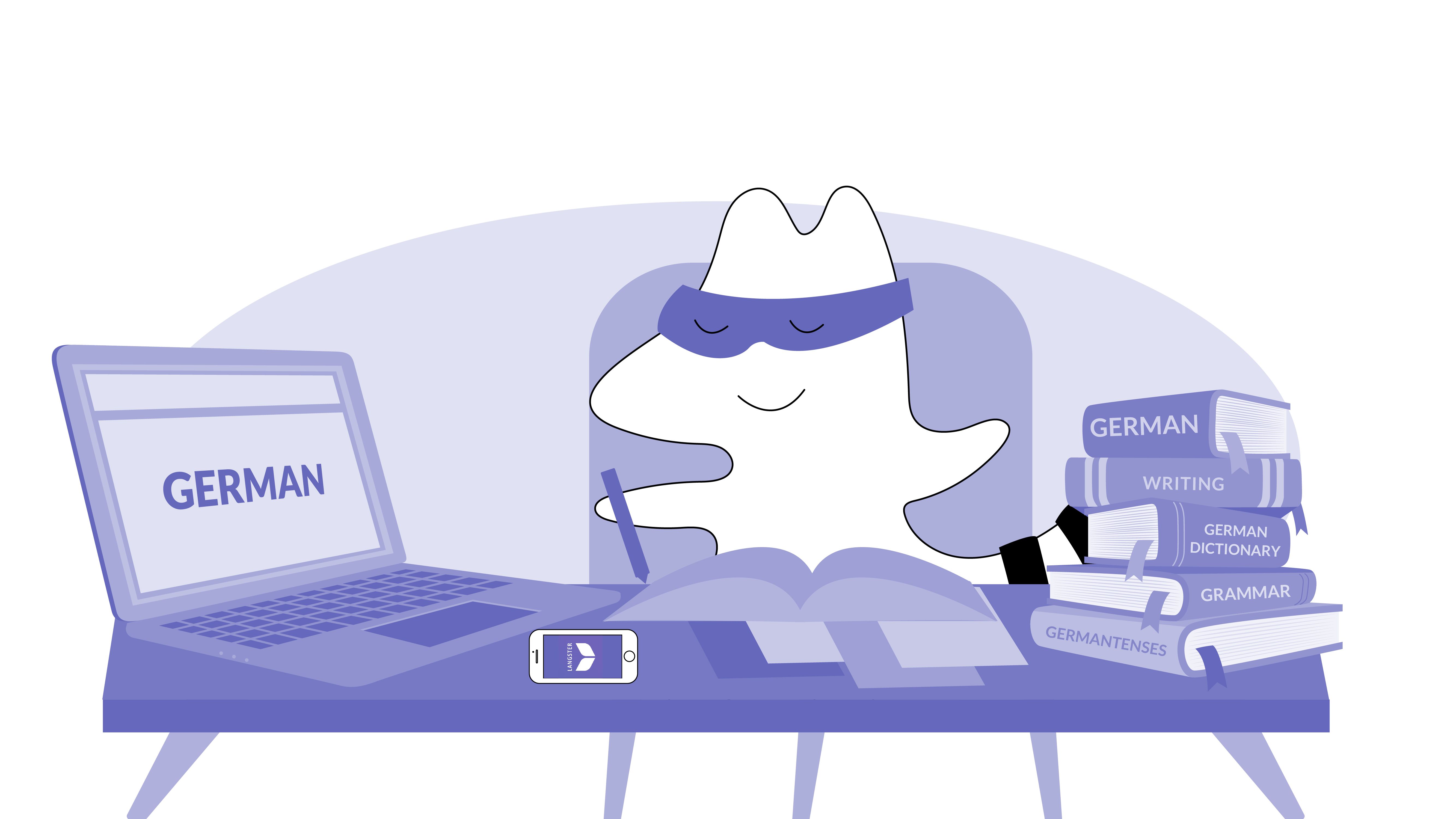 Iggy’s preparing for a German exam using the Langster app.