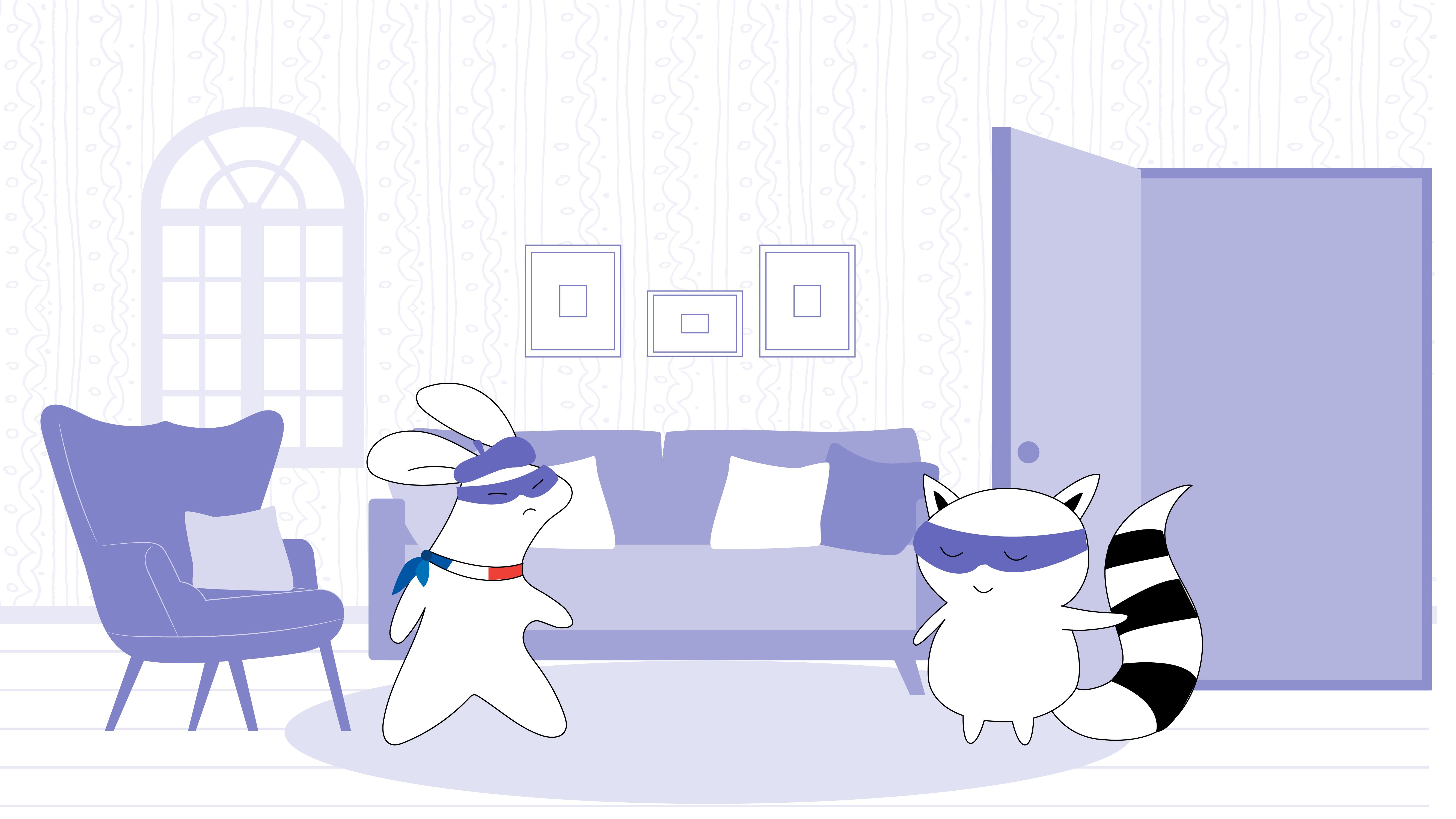 A non-French character entering the French house, not closing the front door behind himself; the French host looks frustrated with that