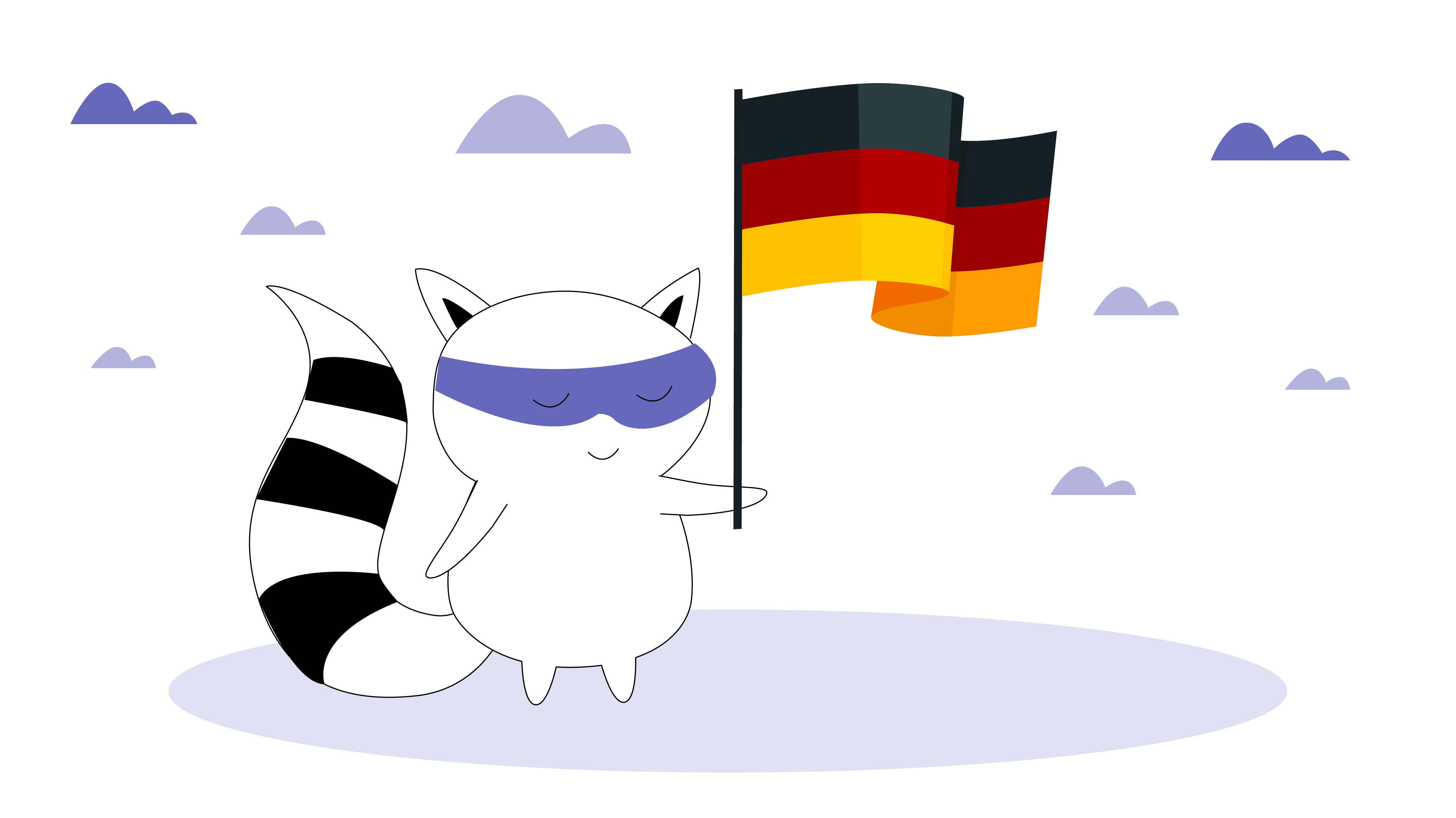 Benji waving the German flag.