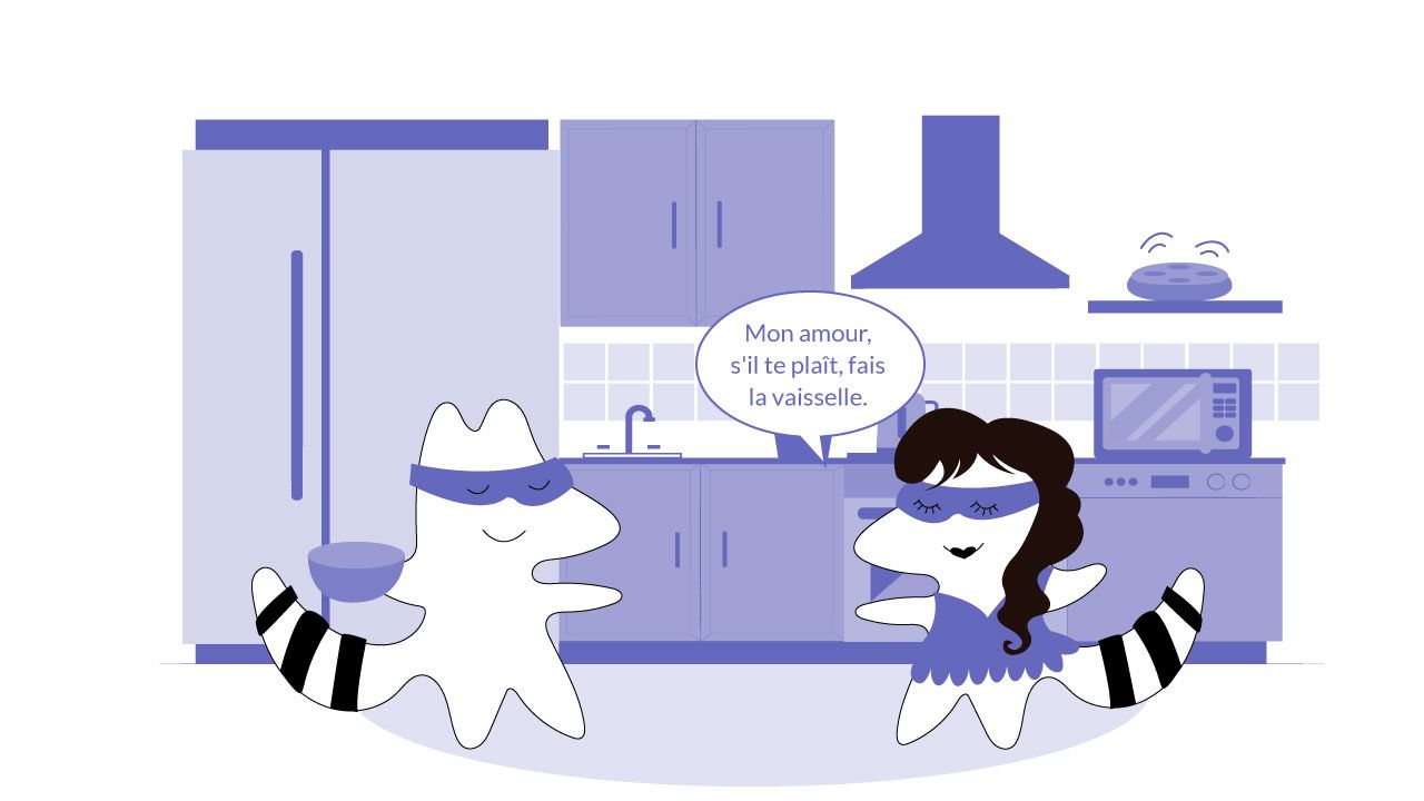 Characters using French words of endearment