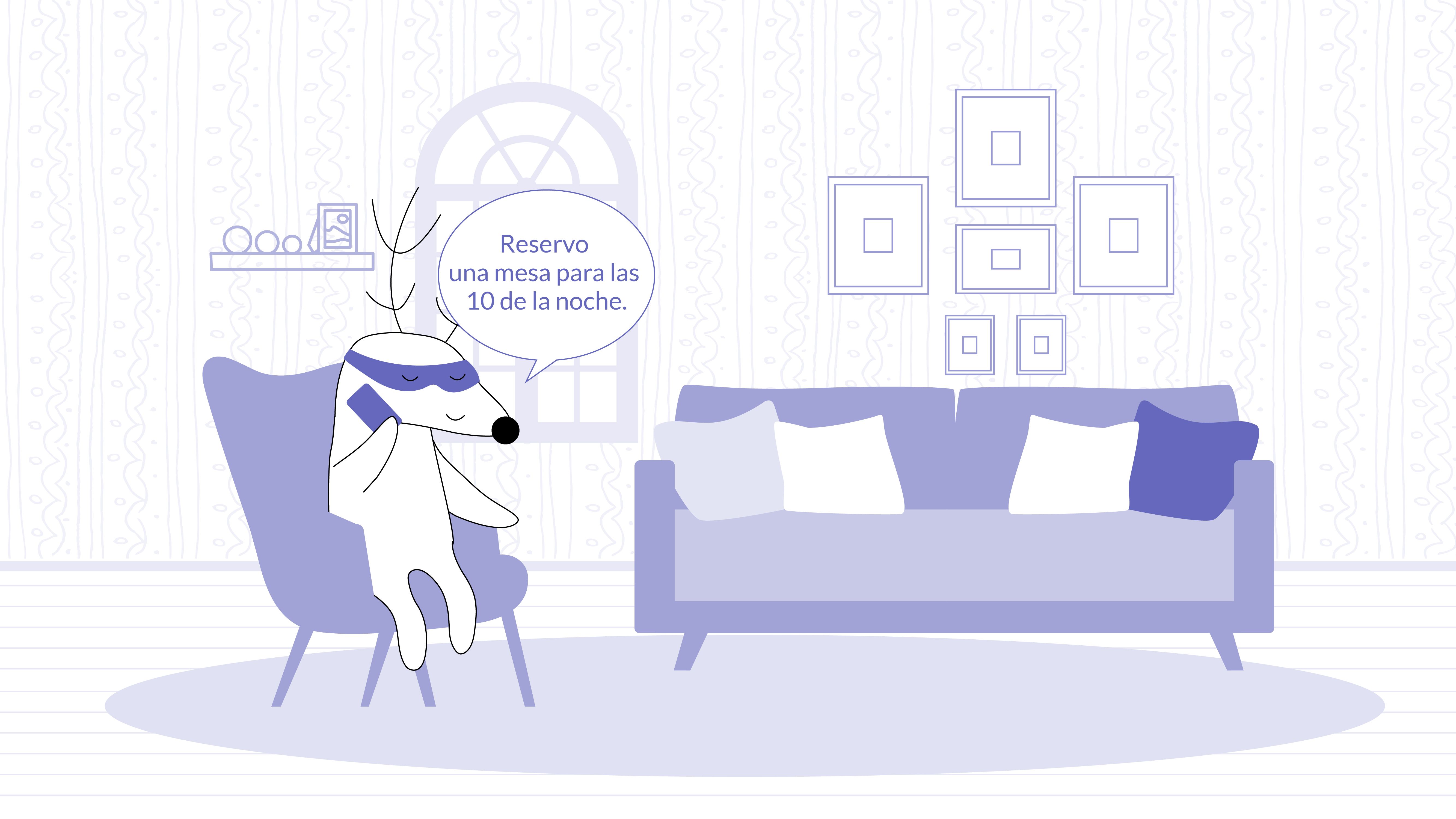 Pocky calls the restaurant to book a table, saying,