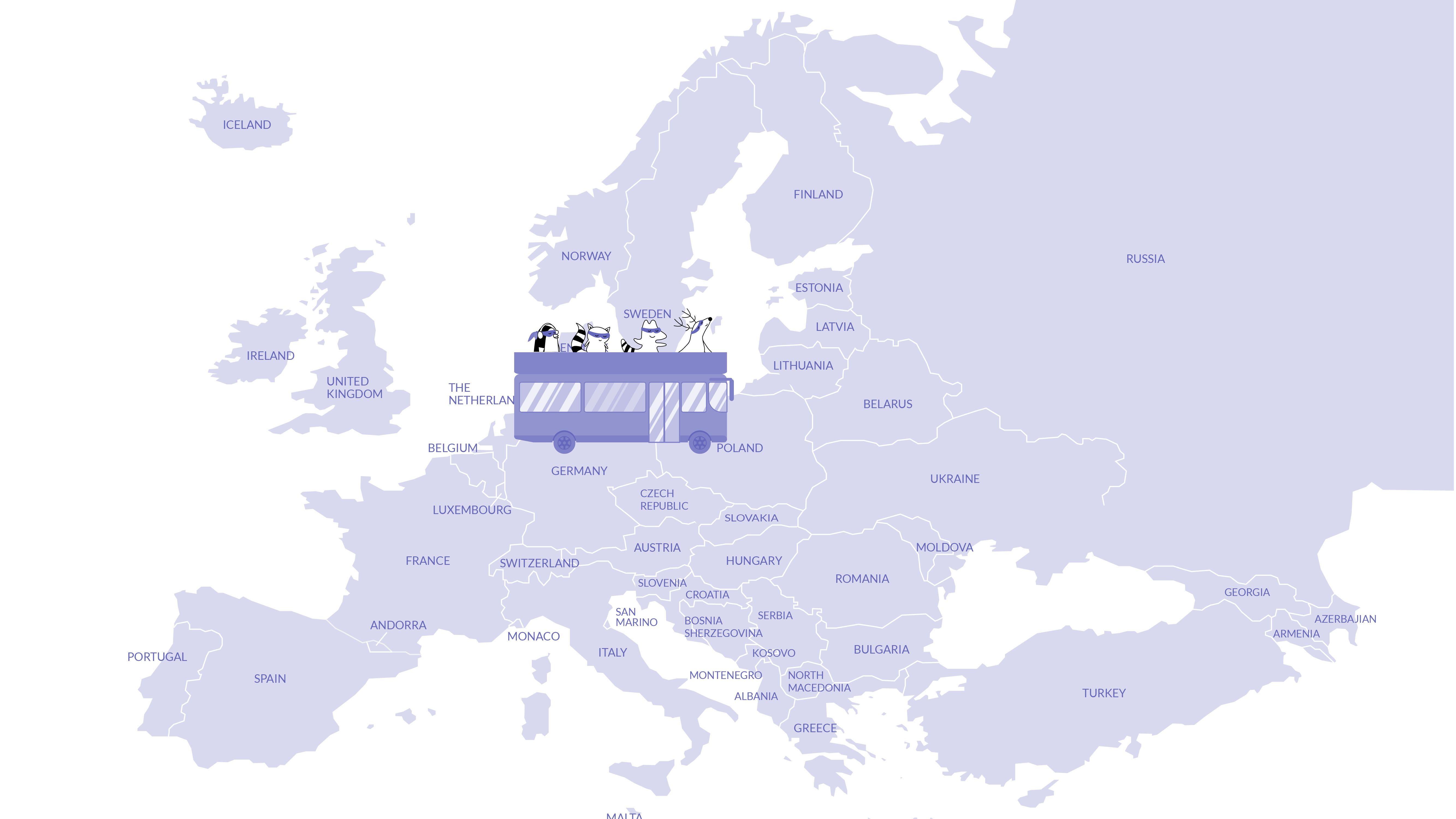 Iggy, Soren, Pocky, and Benji are on a bus trip across Europe.