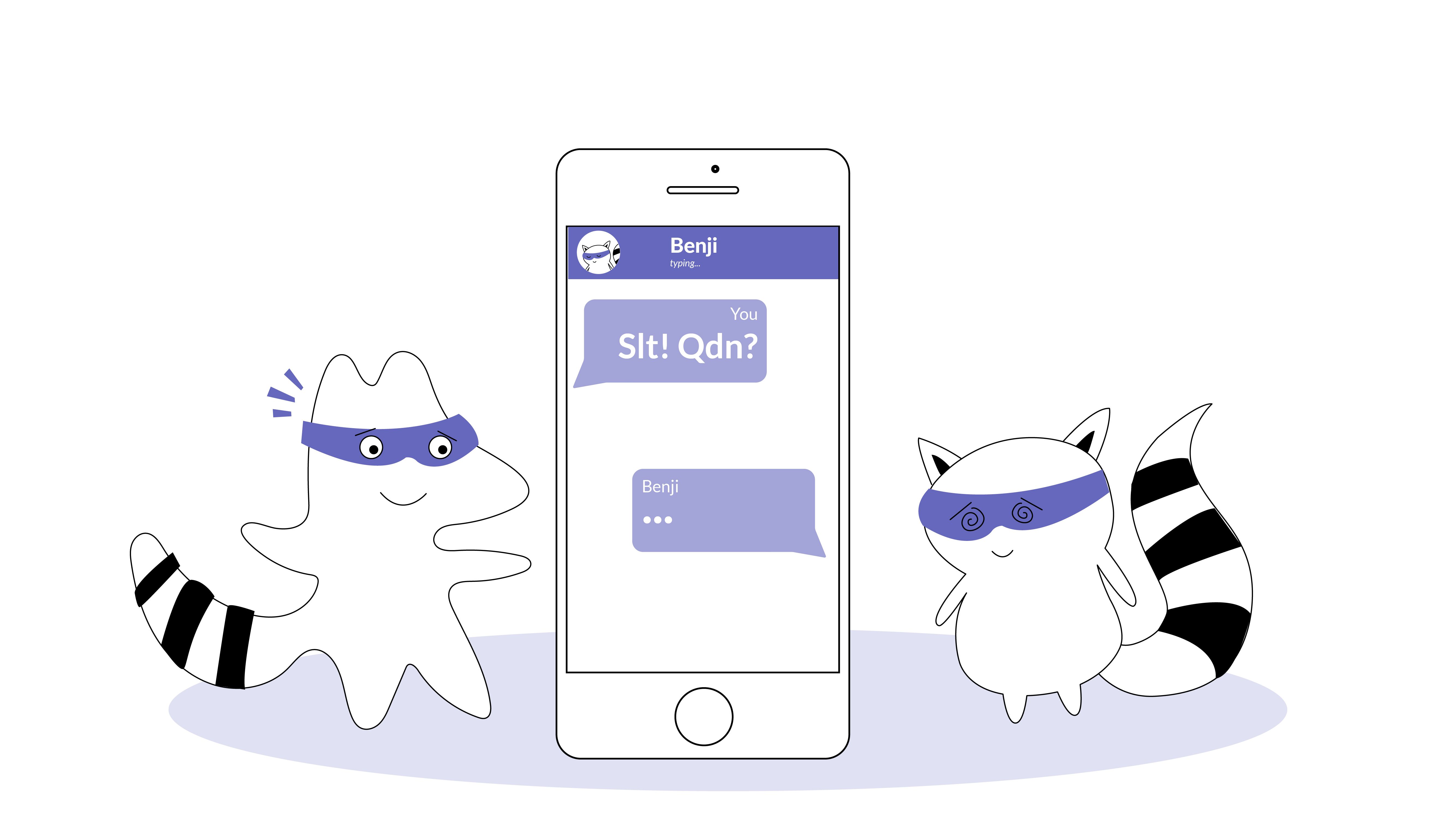 a phone screen displaying a text bubble that says