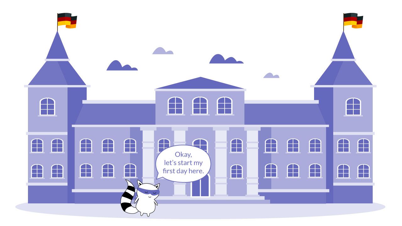 Character starting his studies in a German university