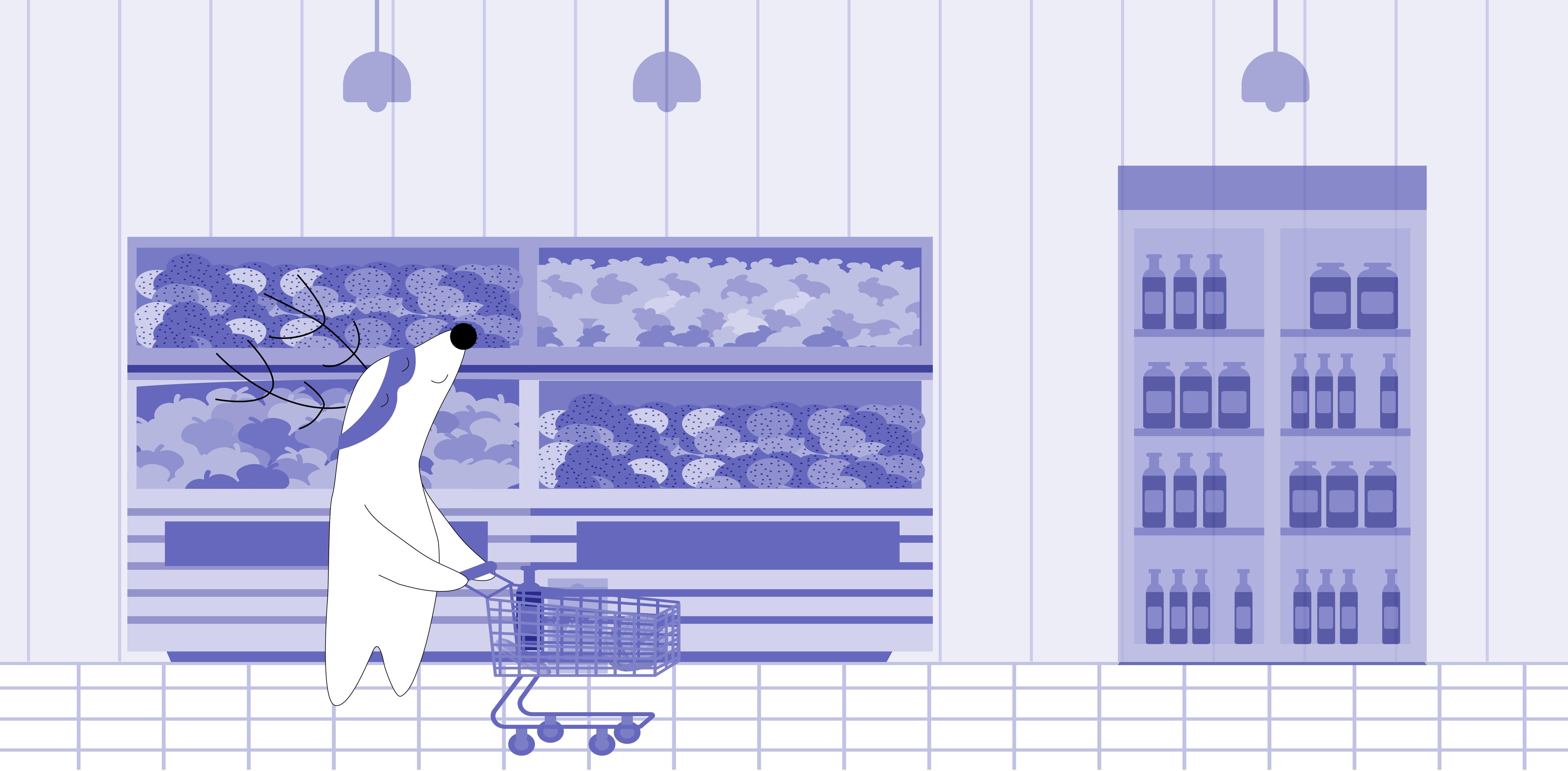 Soren is at the supermarket, in the vegetables section, choosing some lettuce.