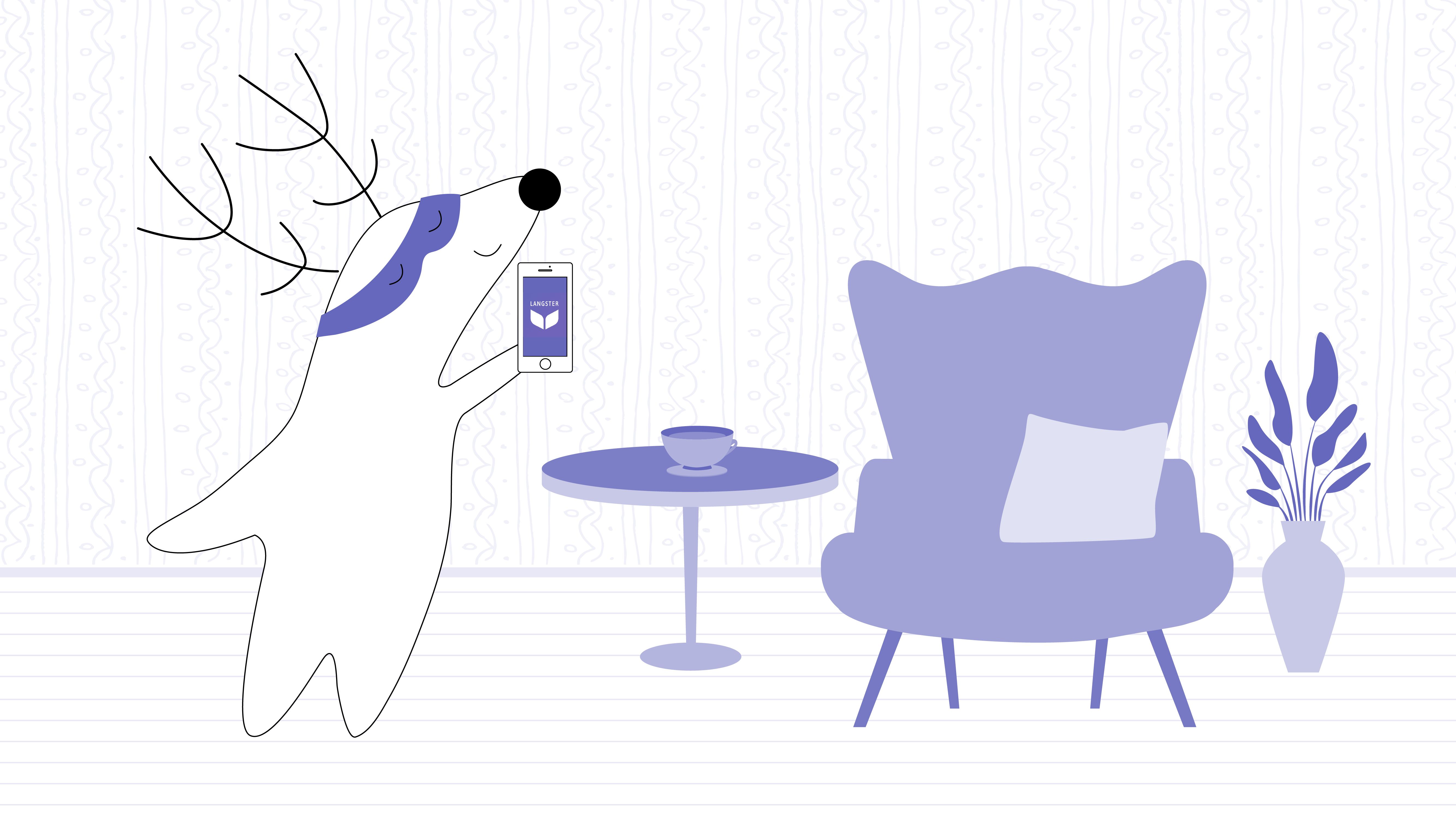 Soren is studying Spanish using the Langster app.