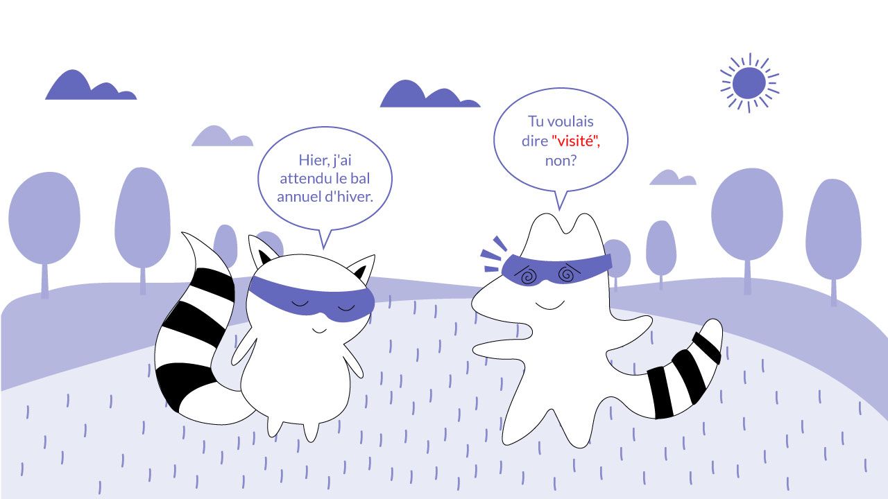 Character using the French word