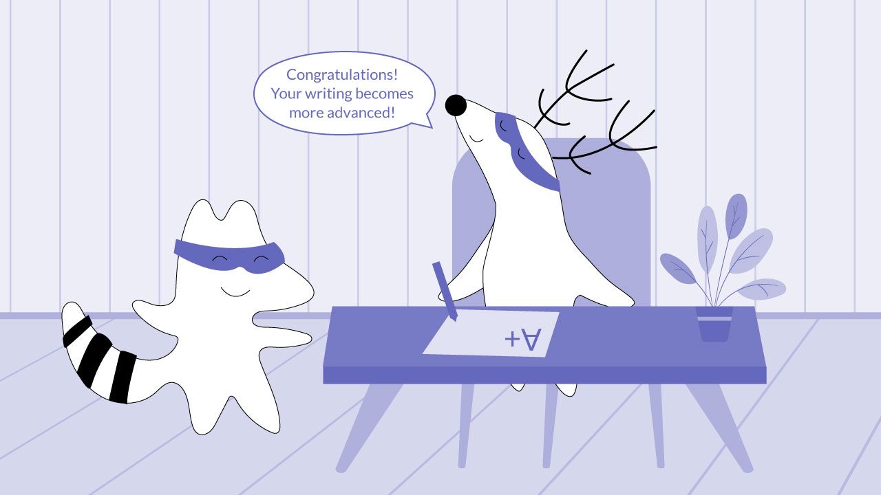 Character getting an