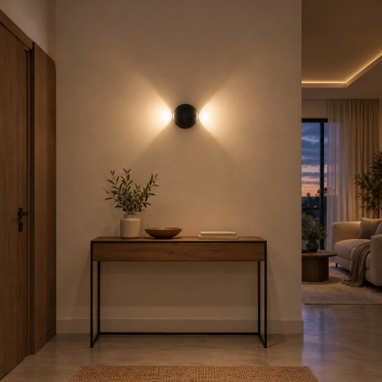 Dekorativna zidna lampa 6W 4200K crna IP54
