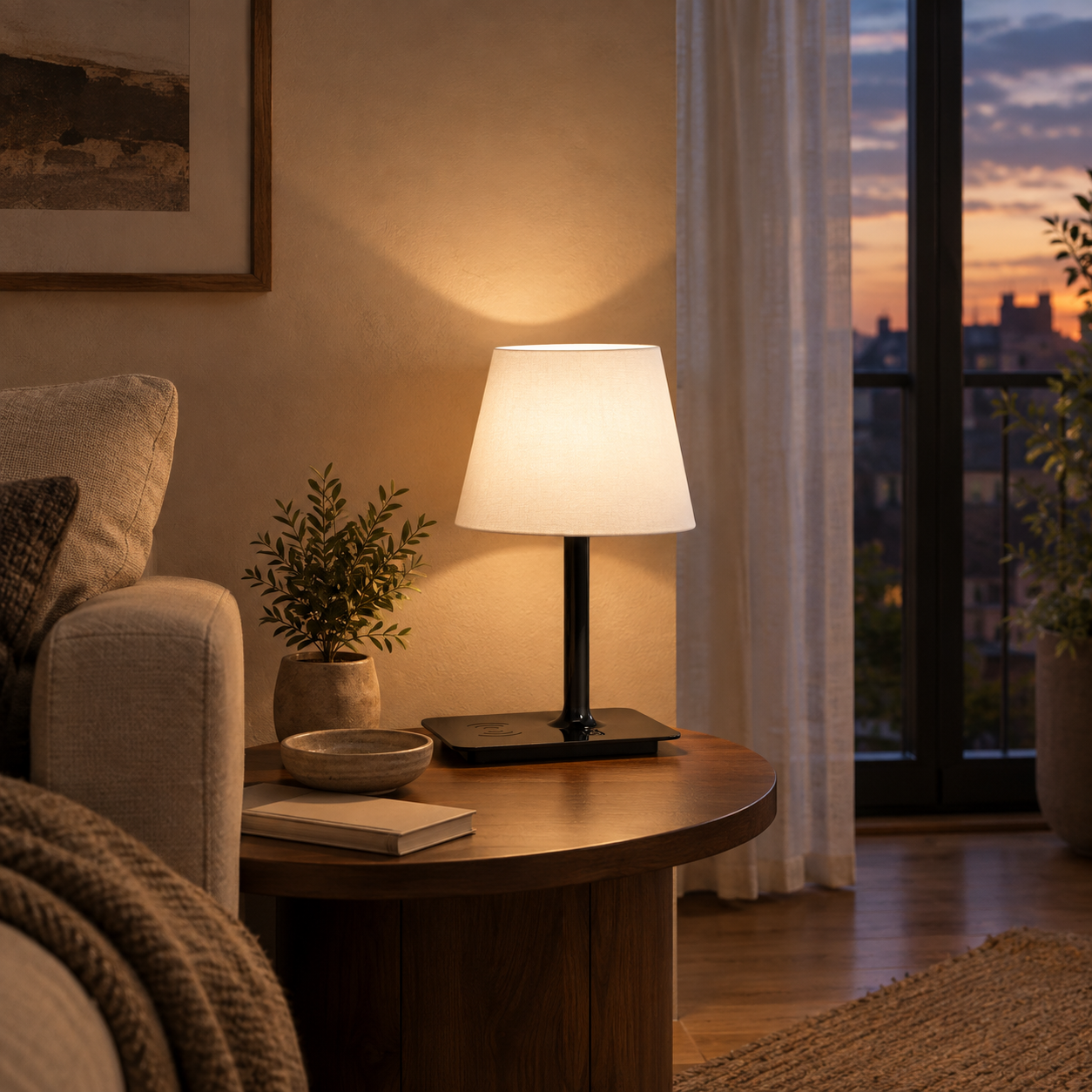 Stona lampa Wi-fi 1W 2700K IP44 dimabilna crna/bela