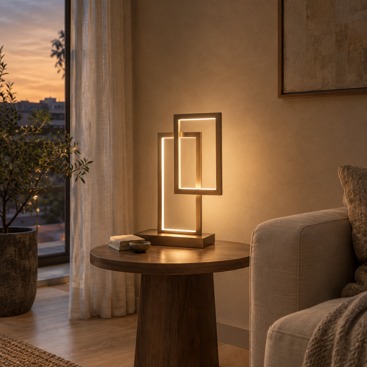 Stona lampa 36W, braon