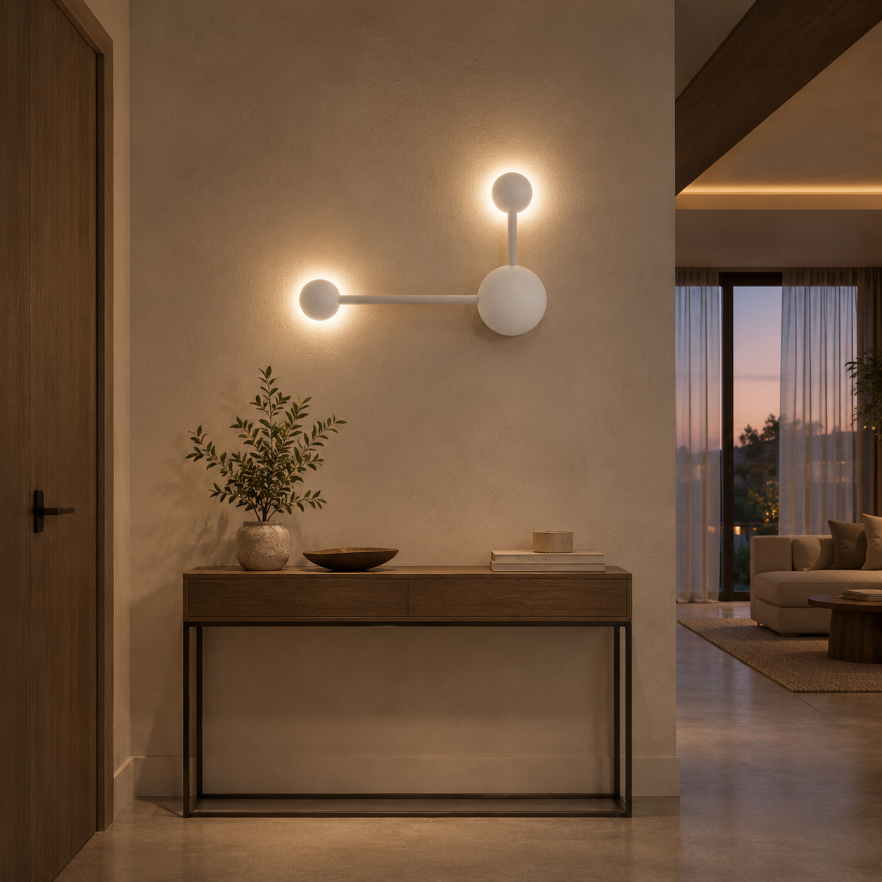 Dekorativna zidna lampa 2X3W, 4200K, bela IP54