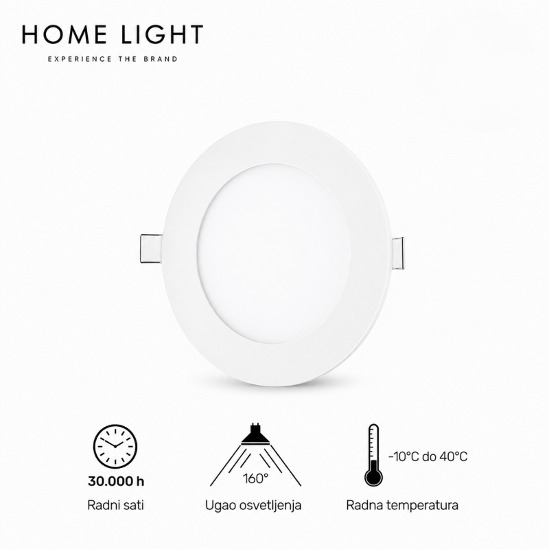 Ugradni led panel okrugli KNC1-3W 6500K