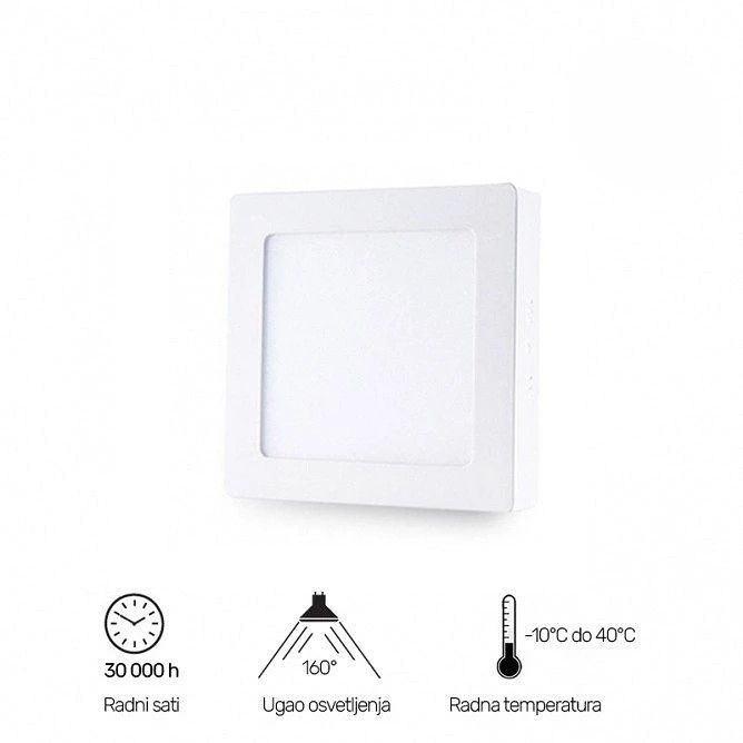 Nadgradni led panel kockasti KNS5-12W 6500K