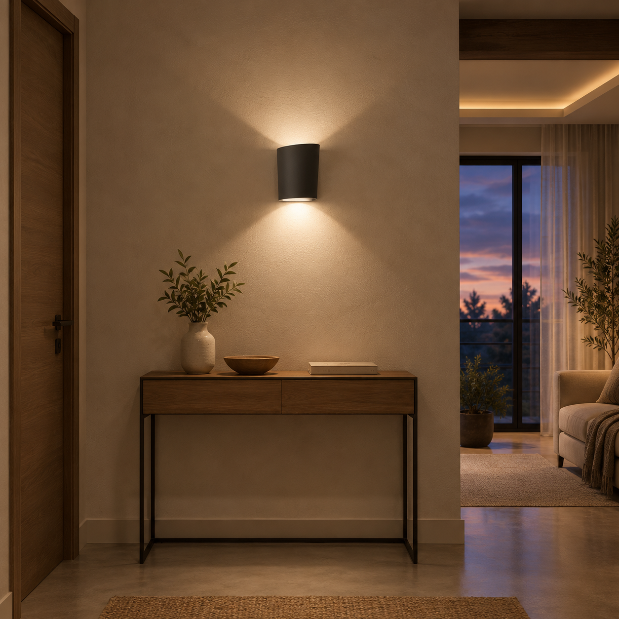 Dekorativna zidna lampa 6W (2x3W) 4200K antracit IP65