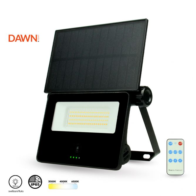 Solarni reflektor DAWN TONIK-S 1100lm CCT IP65 crna