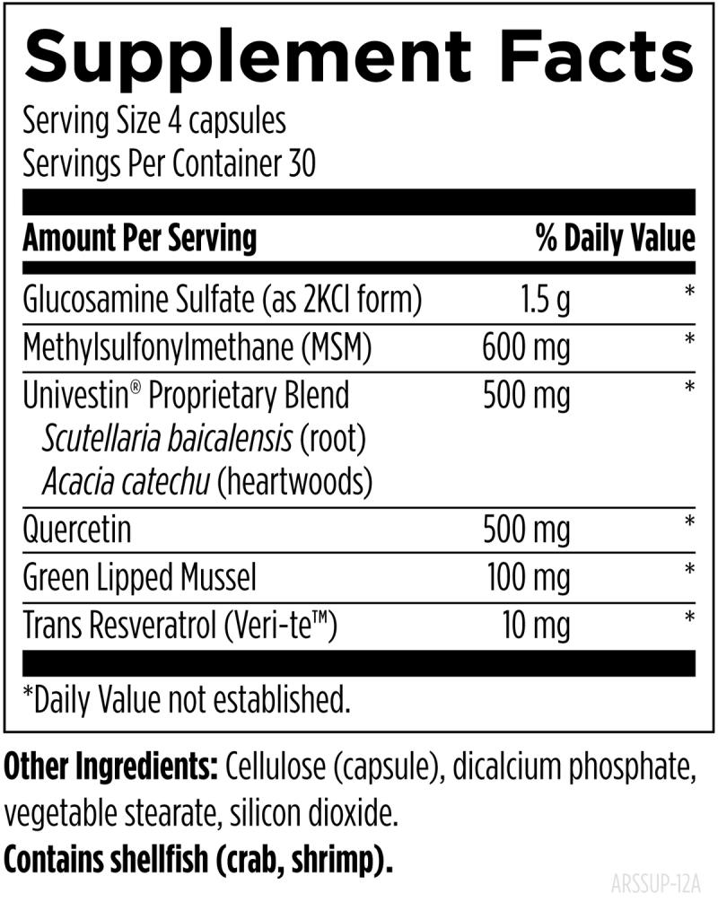 ArthroSoothe™ Supreme 120 capsules supplement facts image