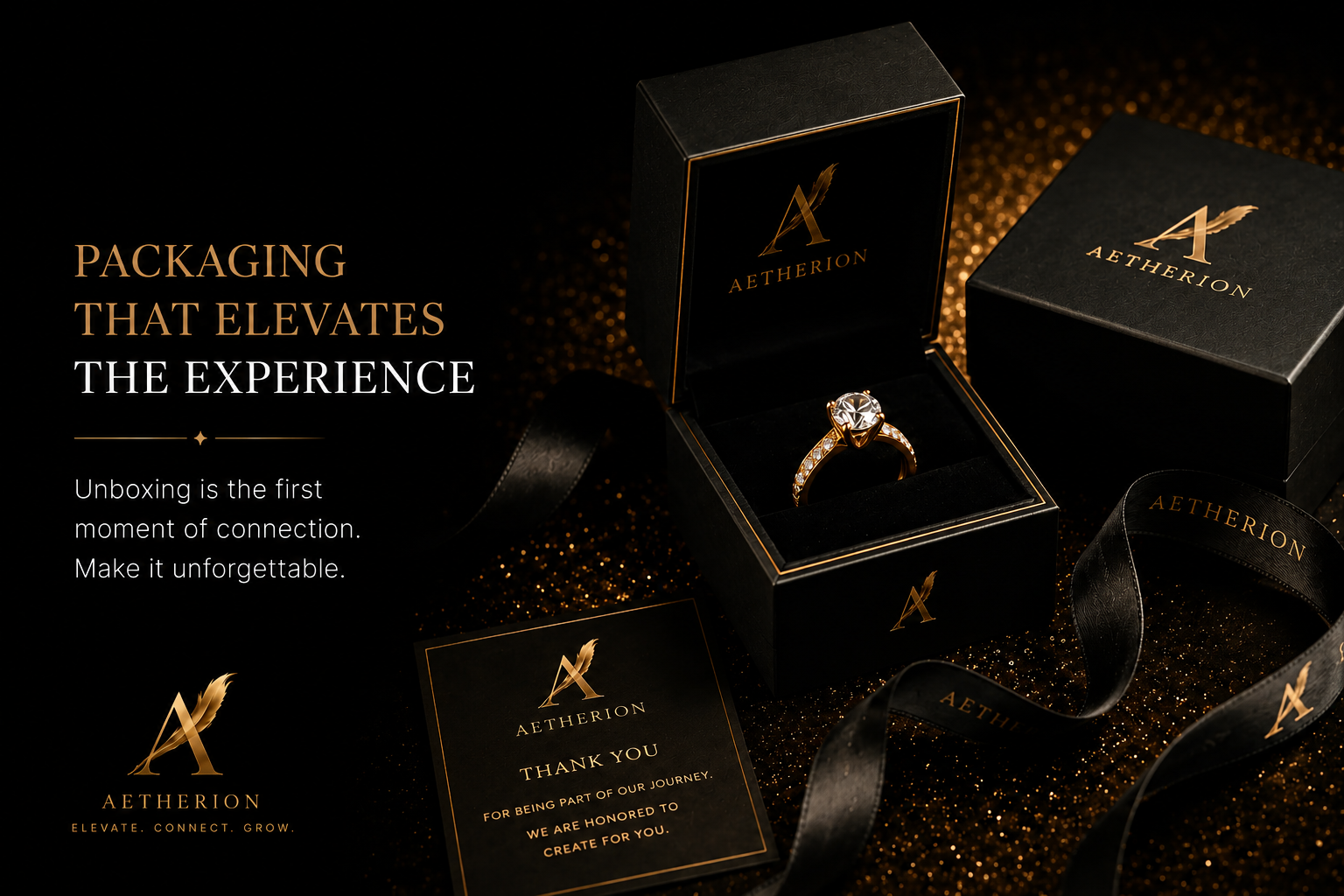 Luxury jewelry packaging unboxing and premium brand experience