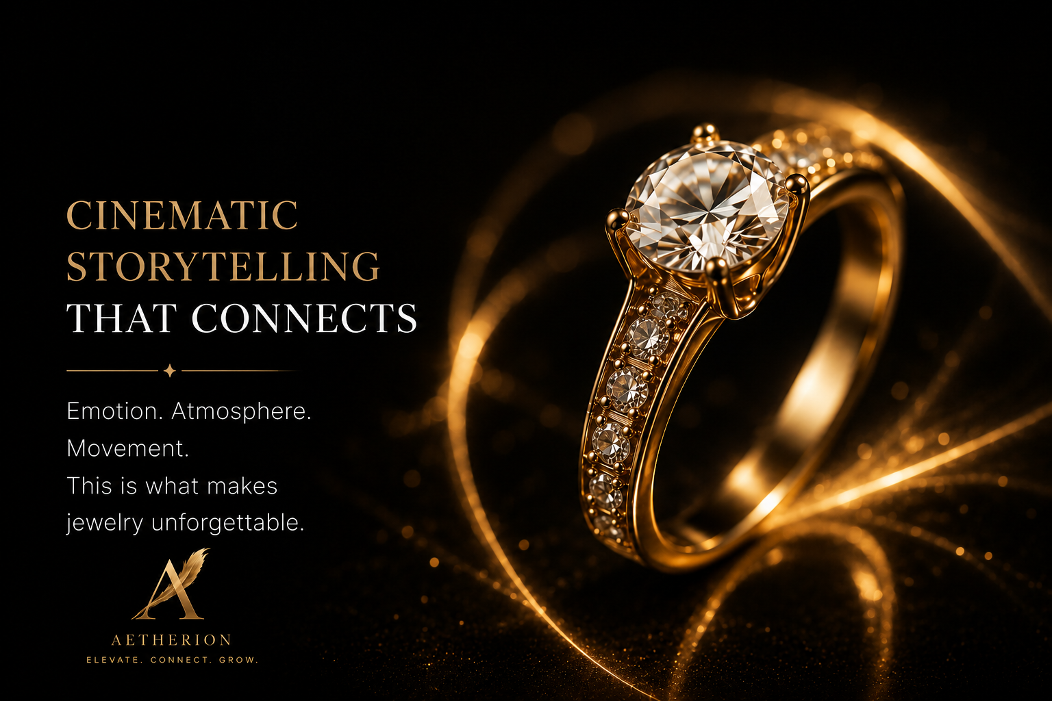 Cinematic jewelry lighting for luxury branding and emotional product presentation