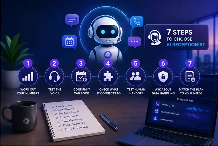 7 steps to choose the right AI receptionist for your business
