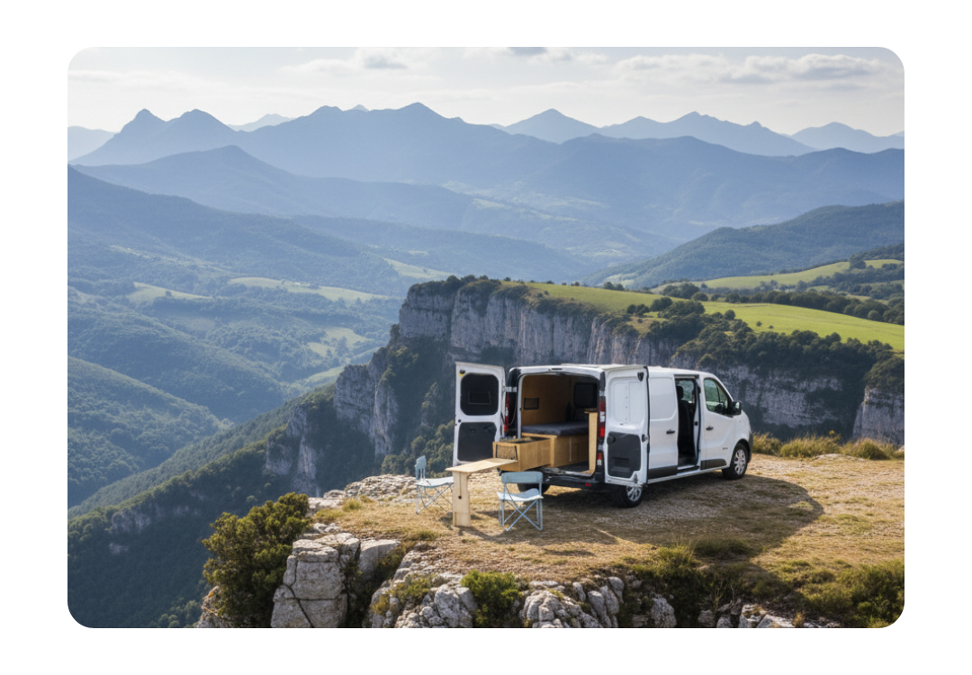 van aménagé renault trafic III Xalbat montagne Vanzon Explorer