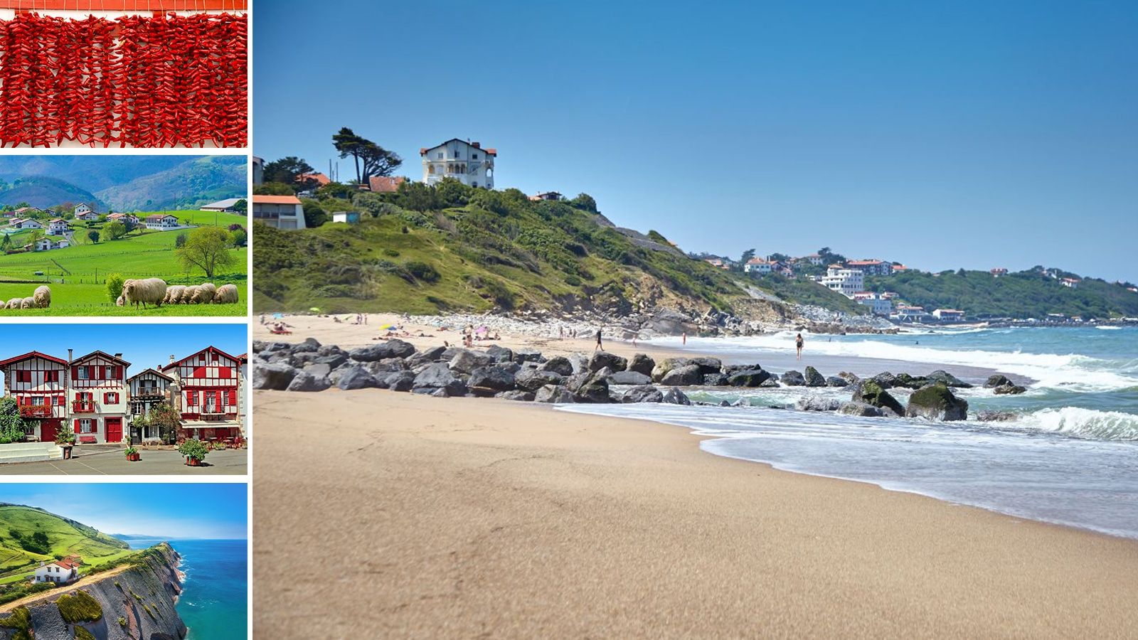 Vue de Plage de la Grande Plage en Pays Basque, Plage — road trip van France