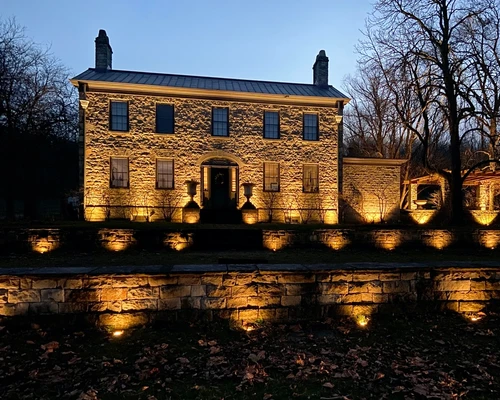 A home with beautiful landscape lighting