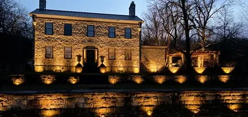 A home with beautiful landscape lighting