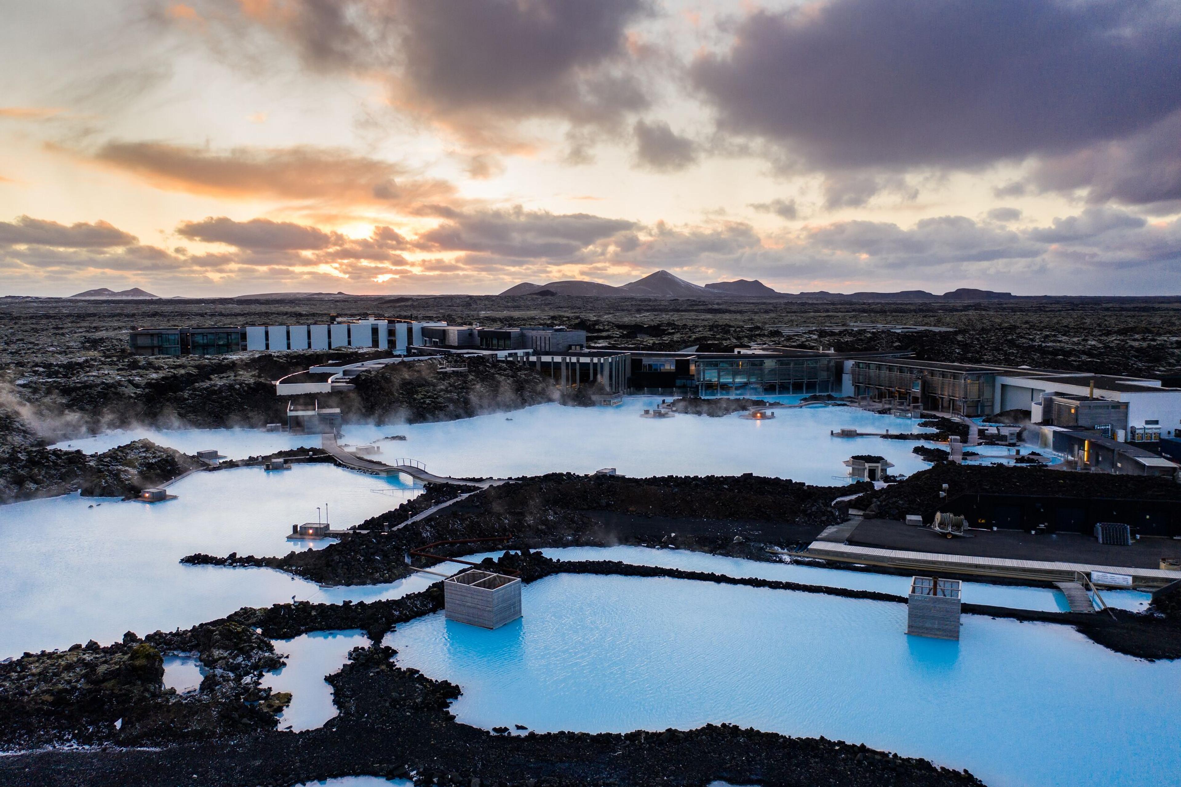 A view over Blue Lagoon hot spring in Iceland